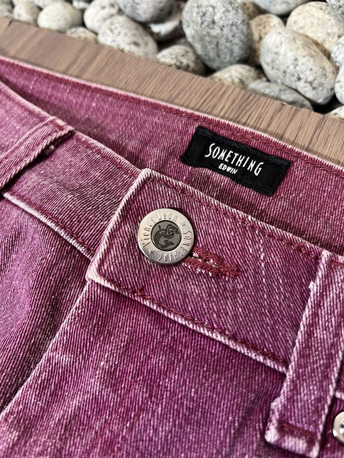 Edwin × If Six Was Nine × Tornado Mart Edwin Something Burgandy Washed Bootcut Jean with Chain Belt Size US 27 - 10 Thumbnail