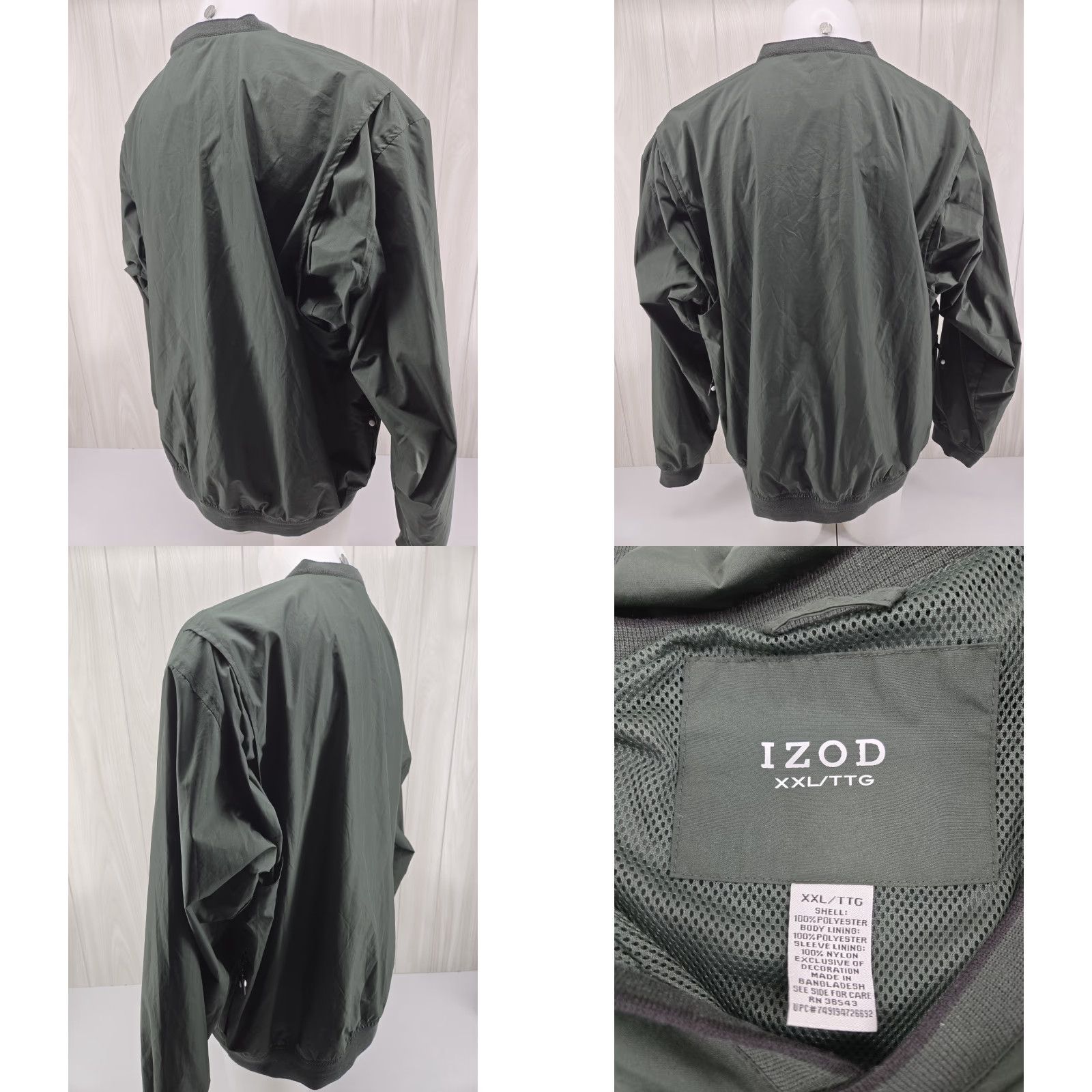 Izod VINTAGE IZOD Jacket Pullover Green 2XL Windbreaker Golf Mens Lightweight Jacket Size US XXL / EU 58 / 5 - 8 Thumbnail