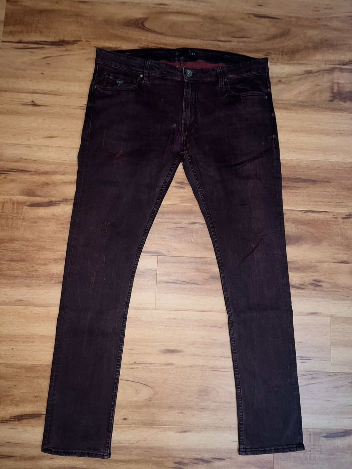 Guess Guess “Maroon-Dyed” Skinny Jeans Size US 36 / EU 52 - 2 Thumbnail