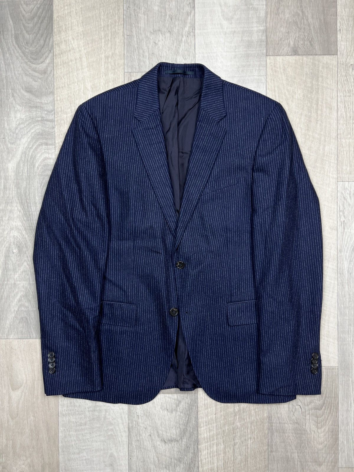 Baldessarini Baldessarini 2 Button Striped Wool Blazer (Y0179) Size 50R - 1 Thumbnail