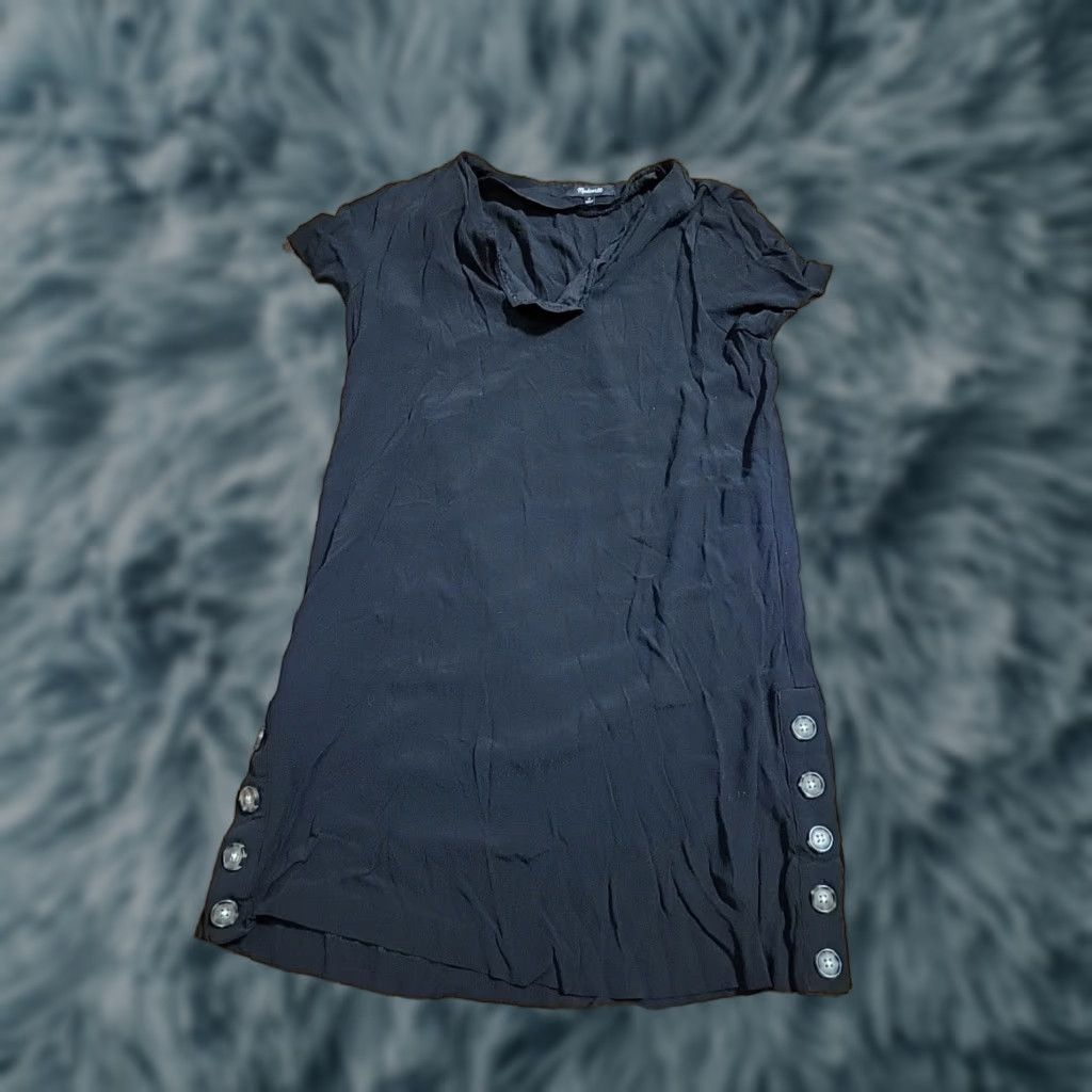 Madewell Madewell Shirt Dress Women M Black Short Button Embellishments Mini Dress Size M / US 6-8 / IT 42-44 - 1 Thumbnail