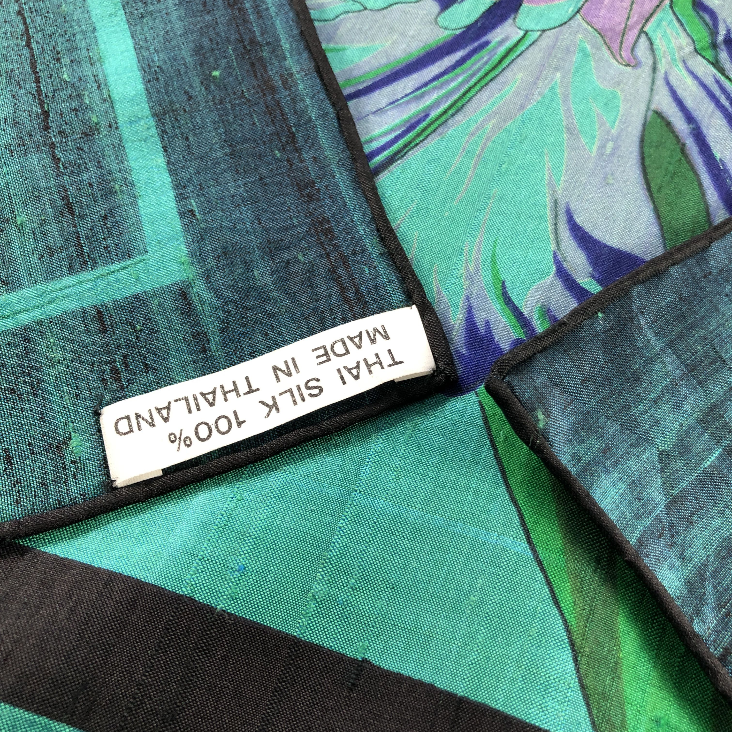 Vintage Vintage Luxury Floral Hand Rolled Silk Scarf M1322 Size ONE SIZE - 4 Thumbnail