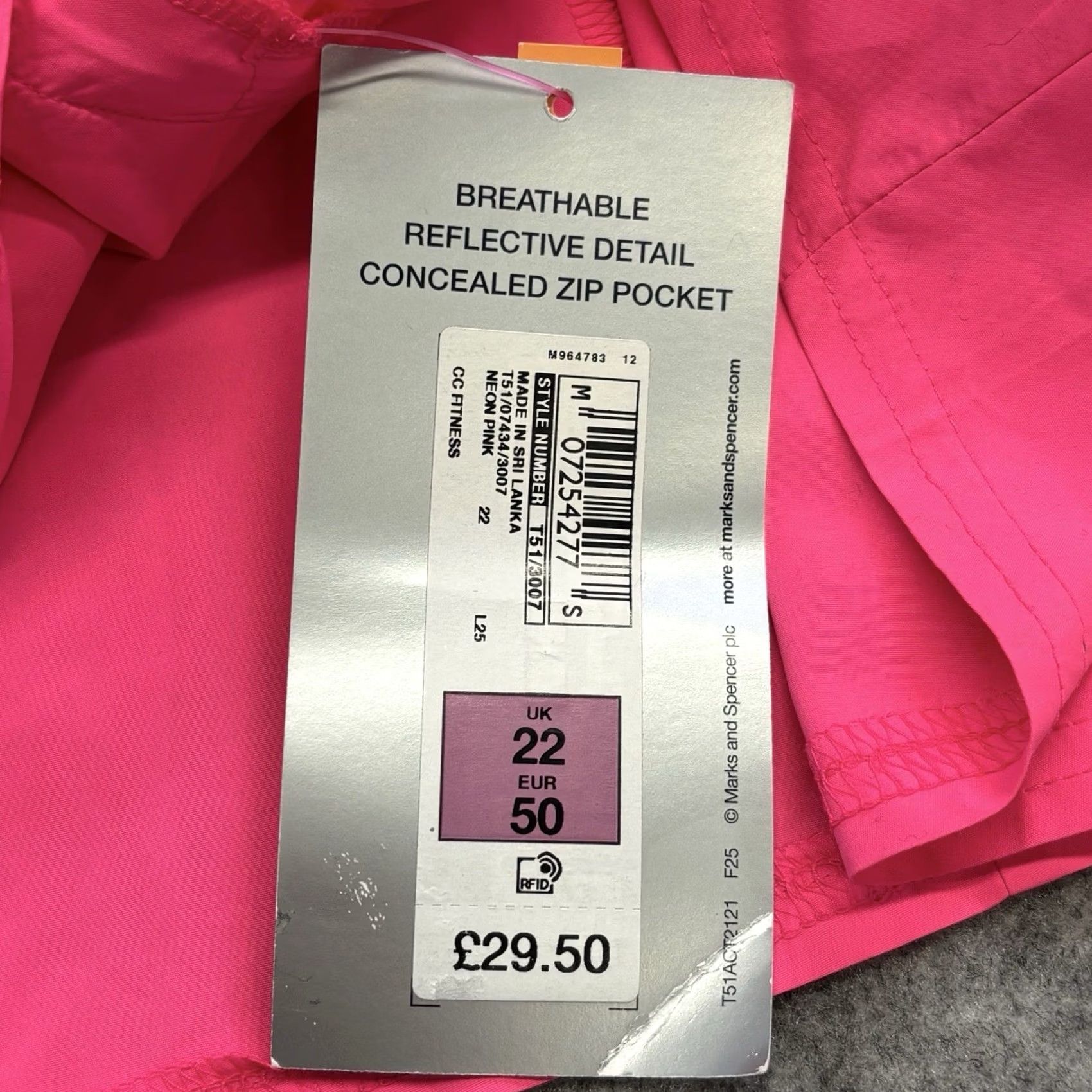 Marks & Spencer VINTAGE? No. M&S Active Fitness Jacket UK22 Neon Pink Showerproof Women’s BNWT with Tags Size 3XL / US 20-22 - 6 Thumbnail