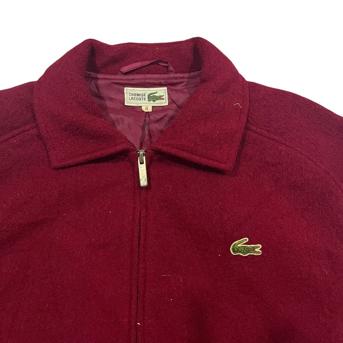 Lacoste VINTAGE 80S CHEMISE LACOSTE WOOL BOMBER JACKET Size US L / EU 52-54 / 3 - 3 Thumbnail