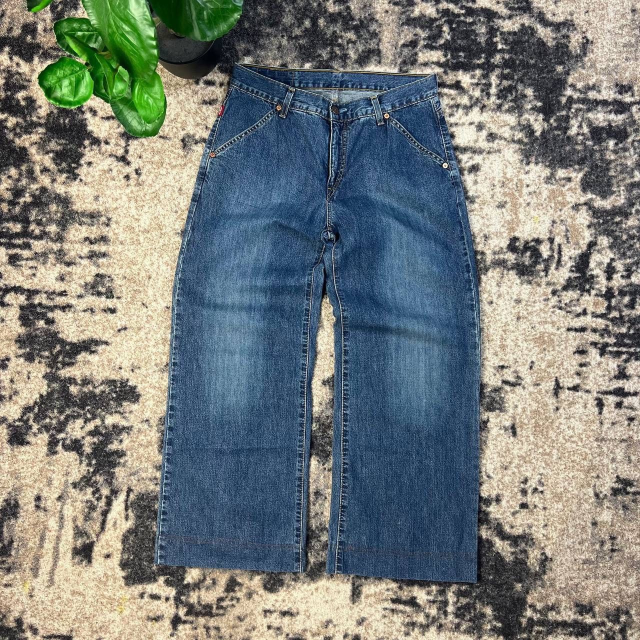 Levi's 587 Levis Vintage Y2K Rare Without Pockets Baggy Denim Jeans Size US 31 - 2 Thumbnail