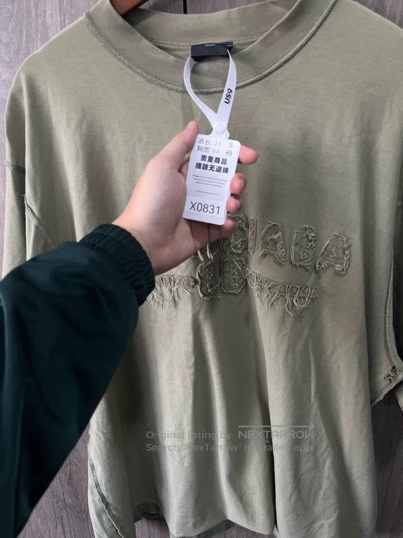 Balenciaga Balenciaga Moss Green Retro Plain Knit Crew Neck Short Sle Size US S / EU 44-46 / 1 - 4 Thumbnail