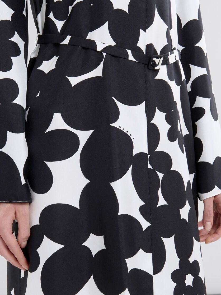 Marni o1f1d3z0326 Silk Twill Midi Dress in Black/White Size M / US 6-8 / IT 42-44 - 5 Thumbnail