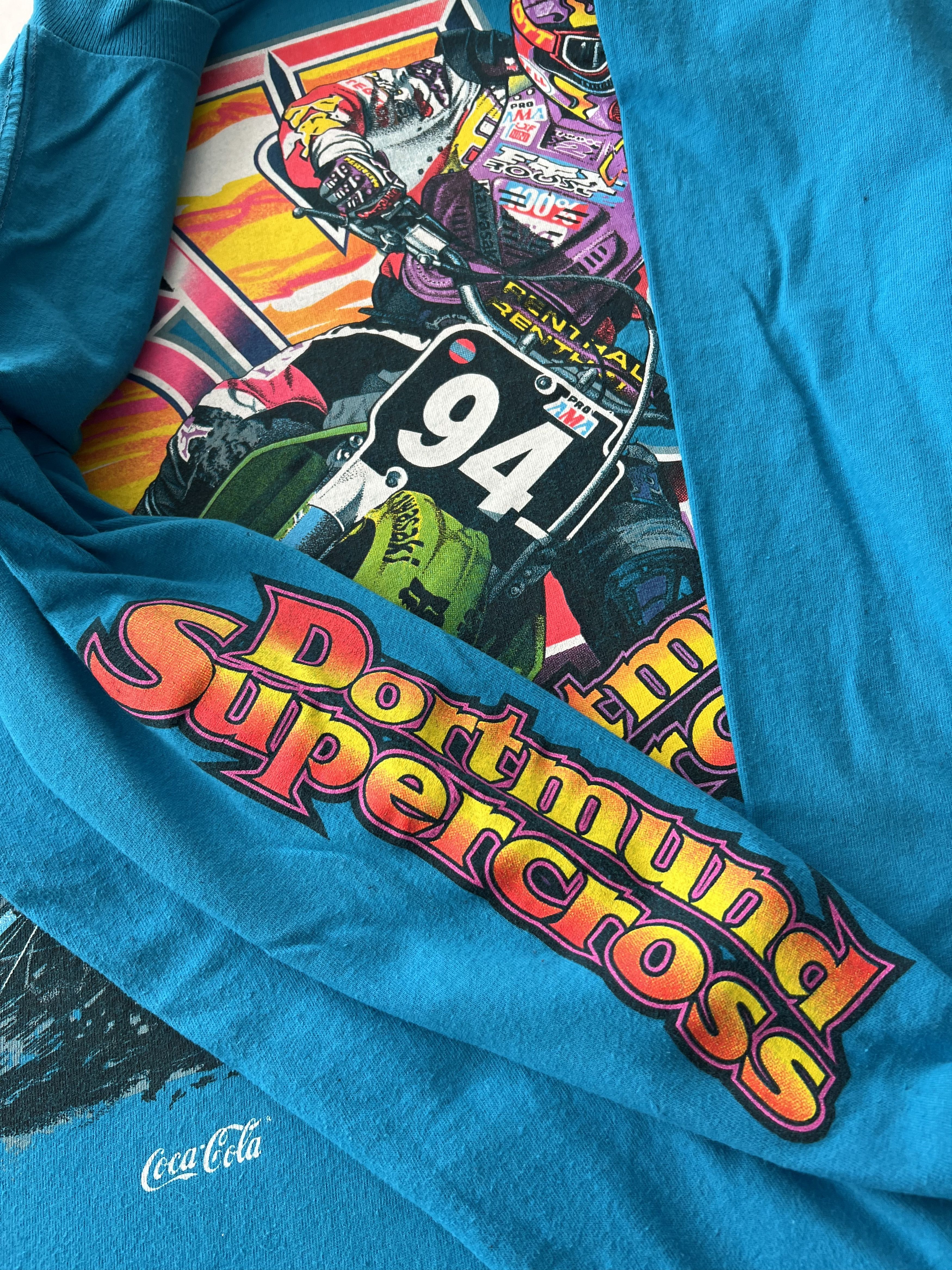 Vintage Vintage 90s Dortmund Supercross ADAC Moto Racing Long Sleeve Size US XL / EU 56 / 4 - 8 Thumbnail
