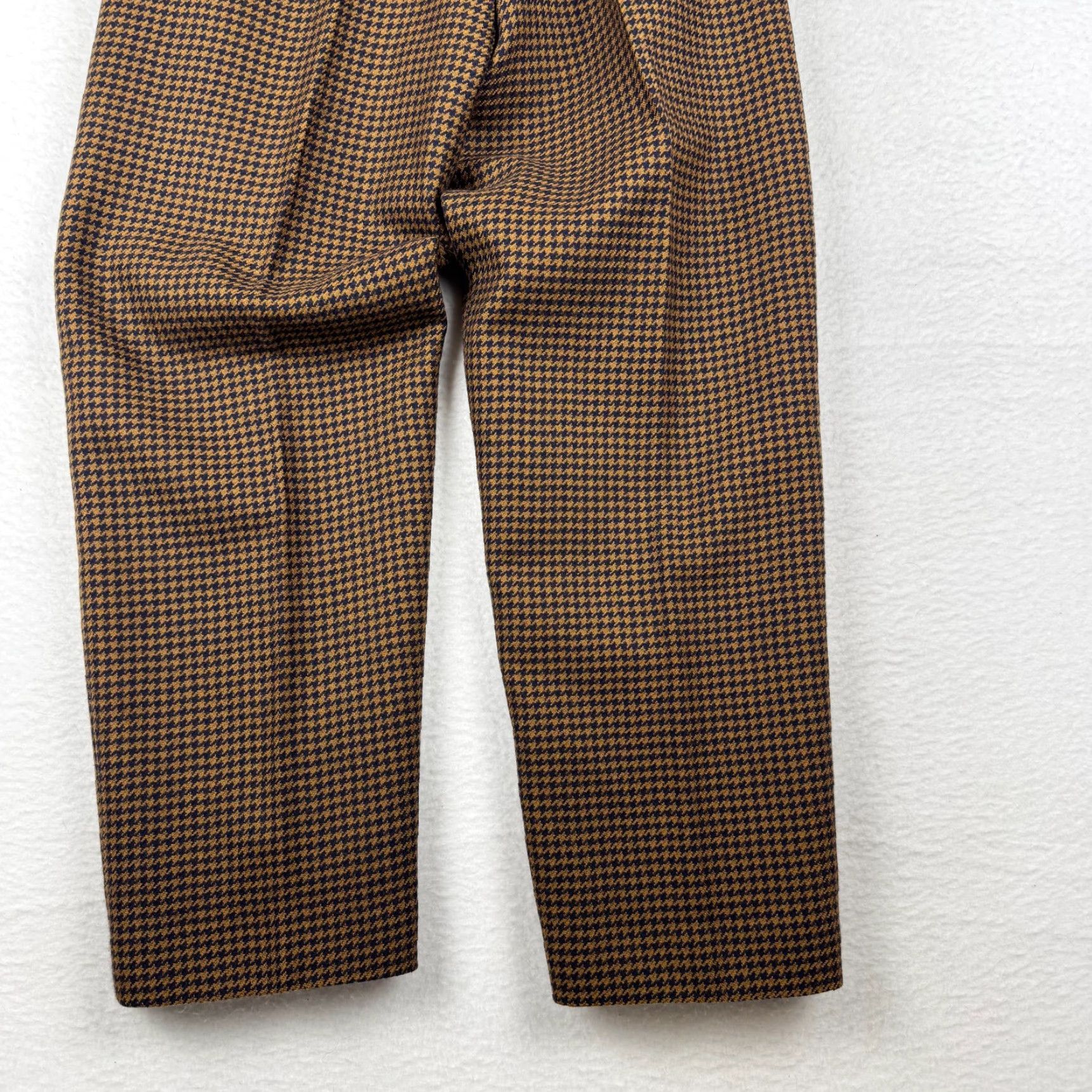 Anne Klein VINTAGE Anne Klein Women's Pants Houndstooth Pleated 26 Waist 29 Inseam 6 Regular Brown USA Made Size 28" / US 6 / IT 42 - 6 Thumbnail