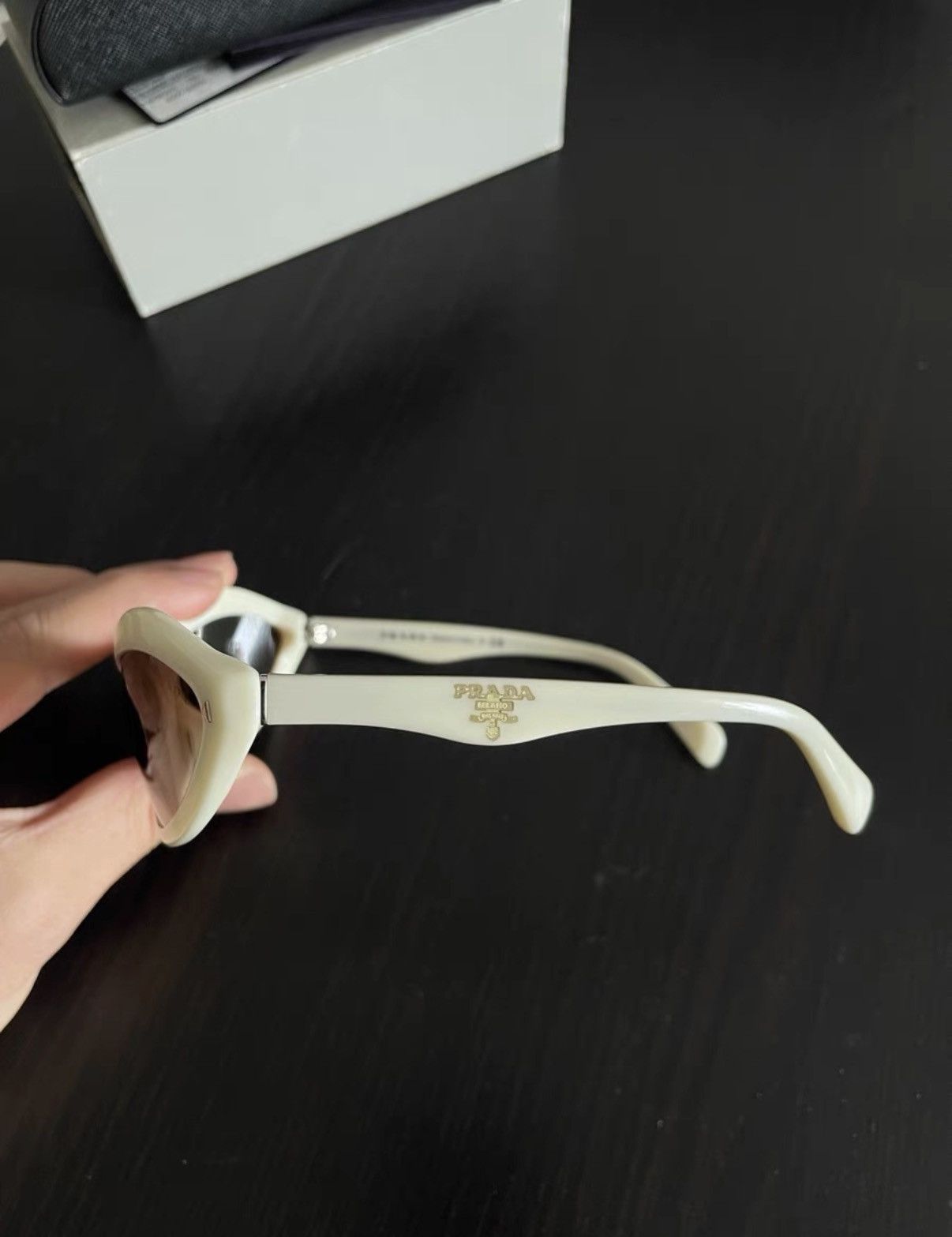 Prada Prada Runway White Irregular Sunglasses Size ONE SIZE - 2 Thumbnail