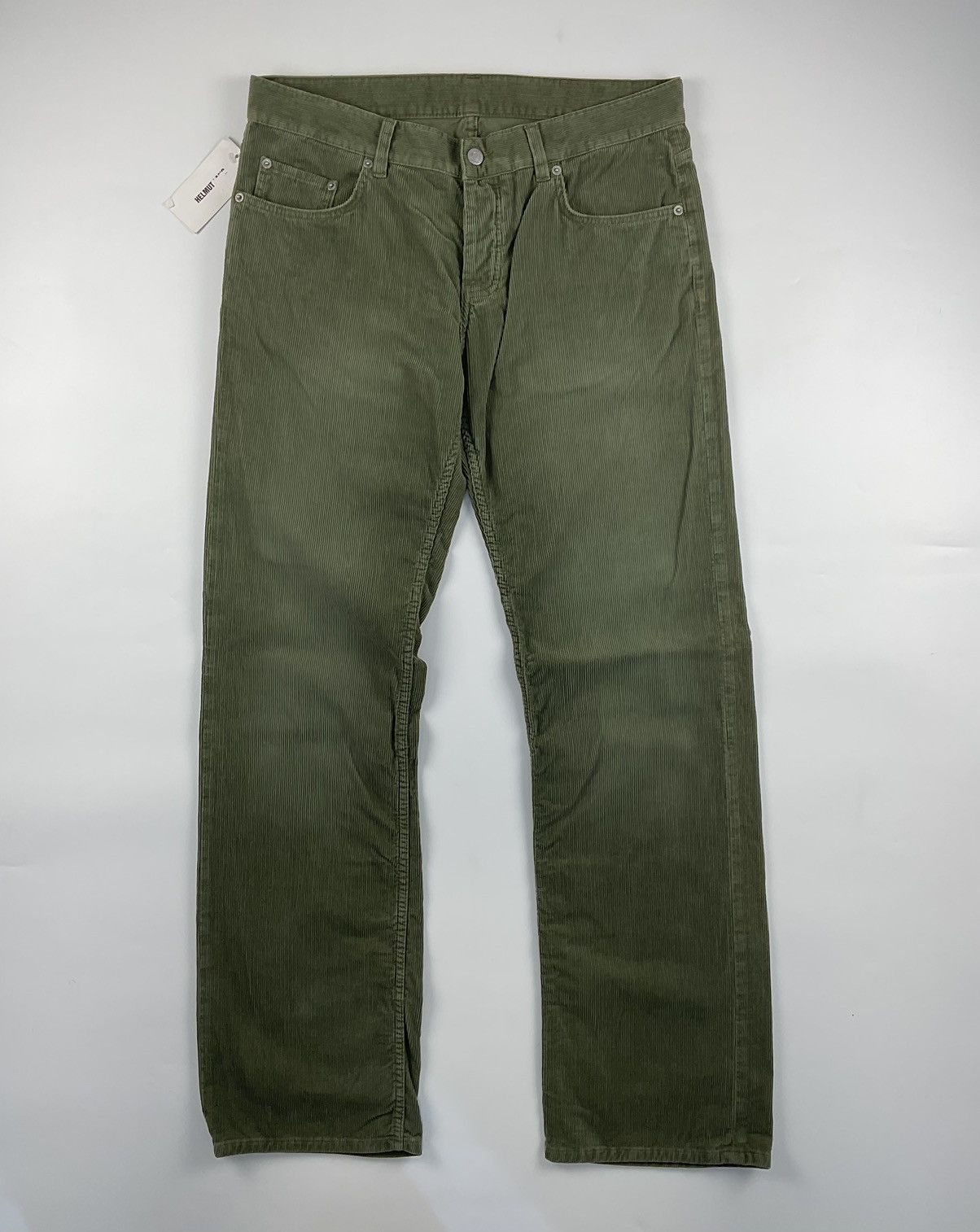 image of Helmut Lang Corduroy Flared Pants in Green, Men's (Size 34)