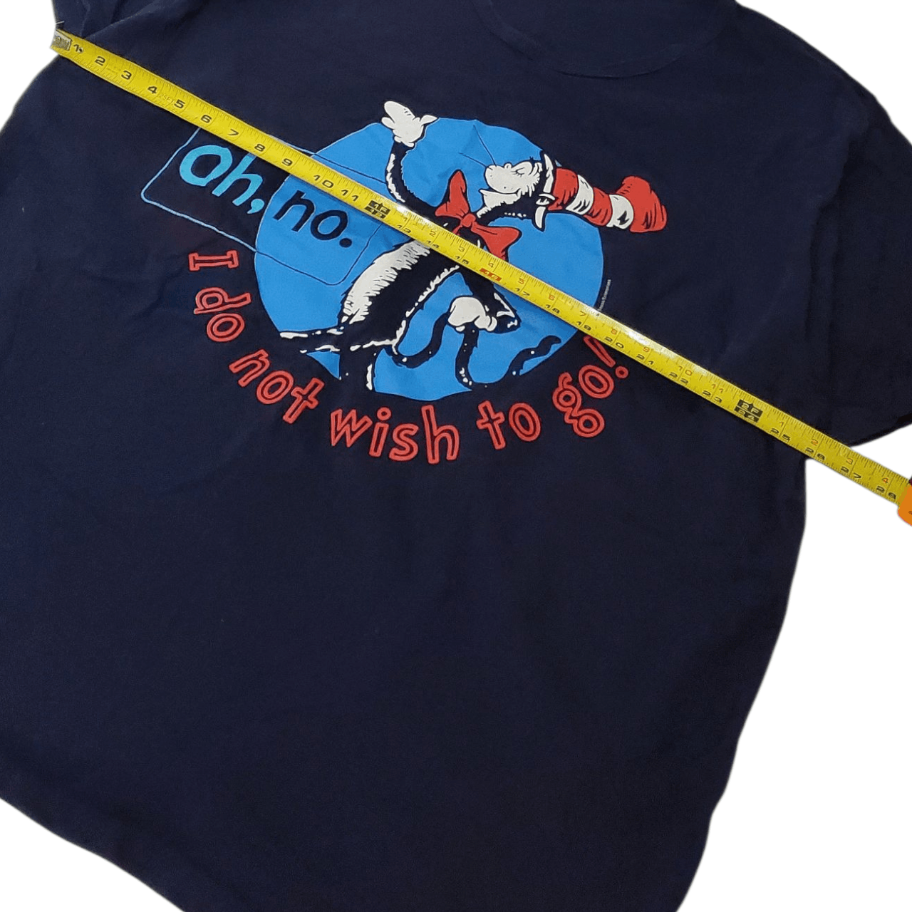 Vintage Y2K Dr. Suess Cat in the Hat Tall T-Shirt Sleep (OSFA) Size US XXL / EU 58 / 5 - 6 Thumbnail