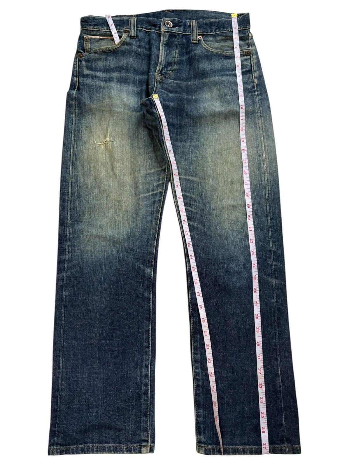 Uniqlo Vintage Japanese Uniqlo Mud Wash Distressed Selvedge Jeans Size US 32 / EU 48 - 14 Thumbnail