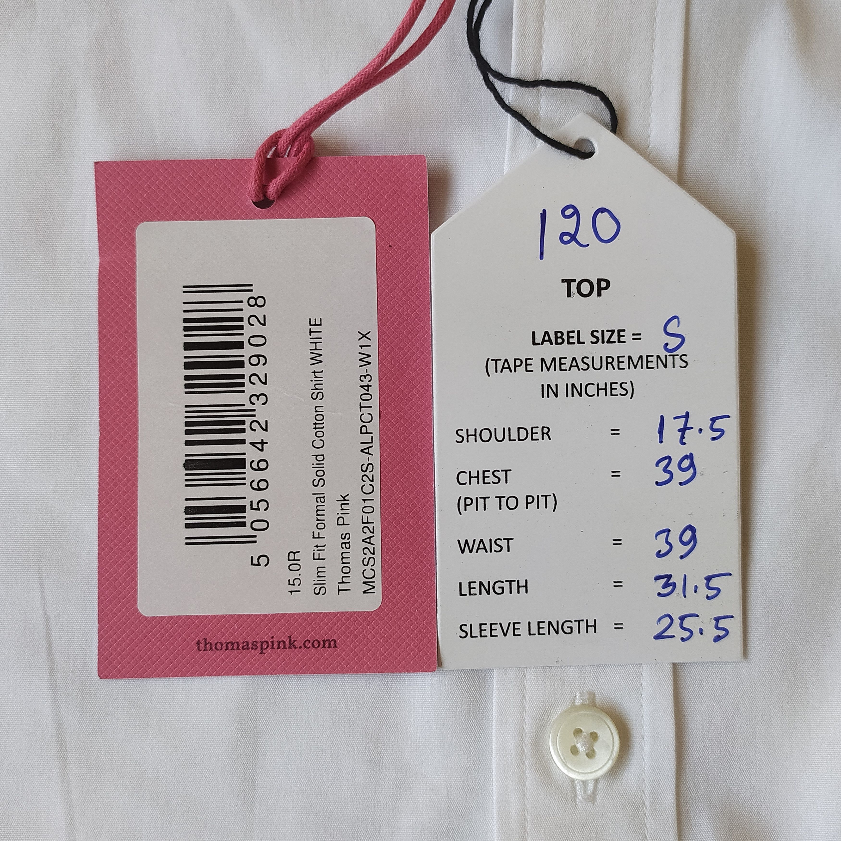 Thomas Pink Thomas Pink Formal Solid Cotton Shirt Free Shipping T/120 Size US S / EU 44-46 / 1 - 6 Thumbnail