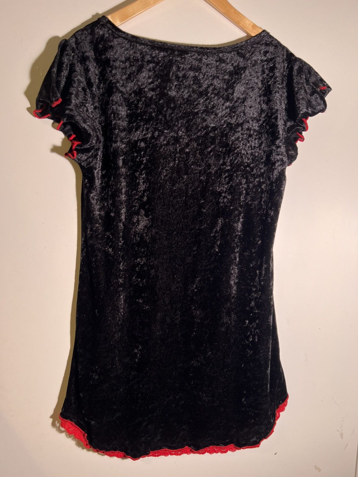 Vintage Y2K 2000’s Vintage Gloria Vanderbilt Goth Emo Velvet Dress Size L / US 10 / IT 46 - 2 Thumbnail