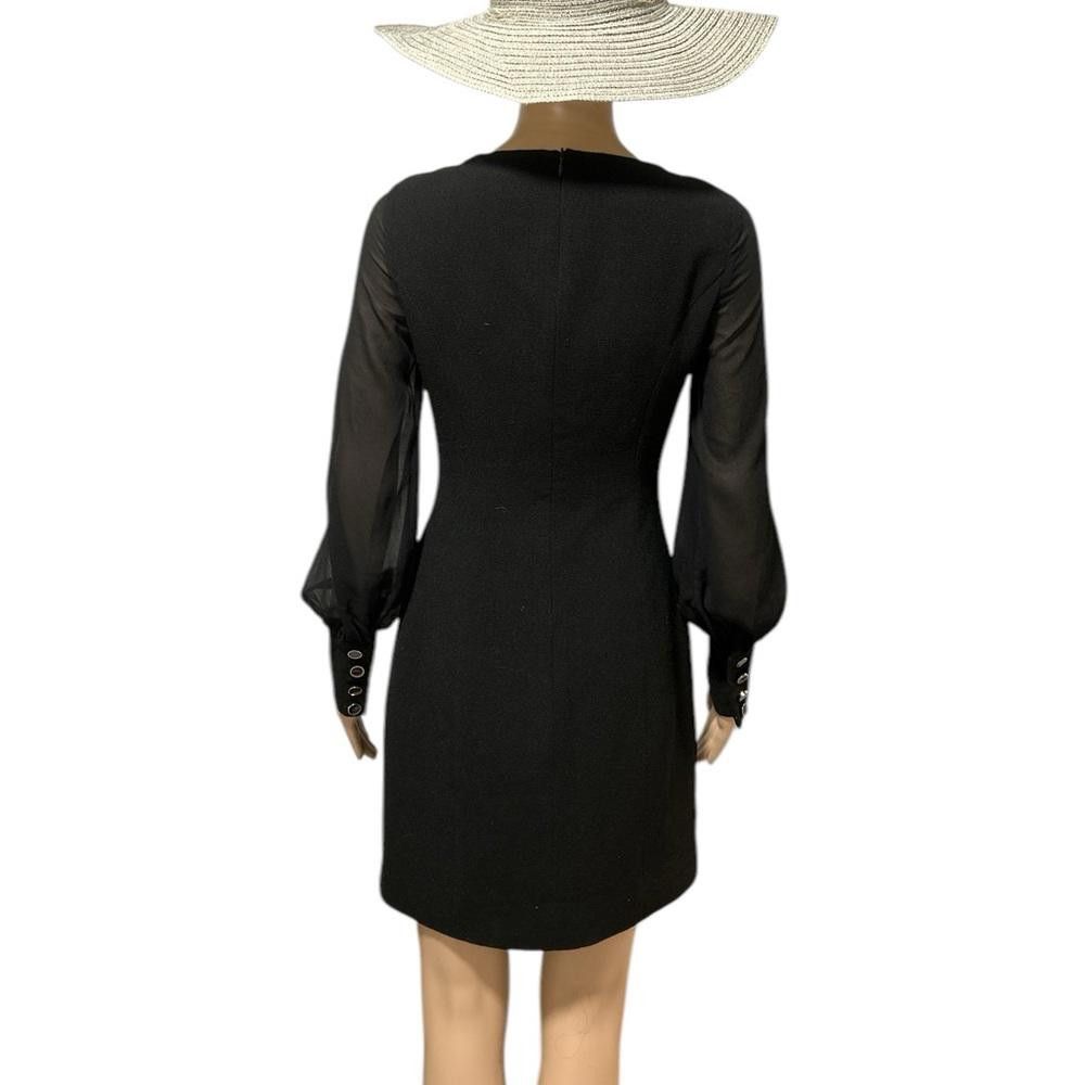 Designer Stunning Elegant Gaby Black Mini Dress with Gold Accents Size S / US 4 / IT 40 - 5 Thumbnail