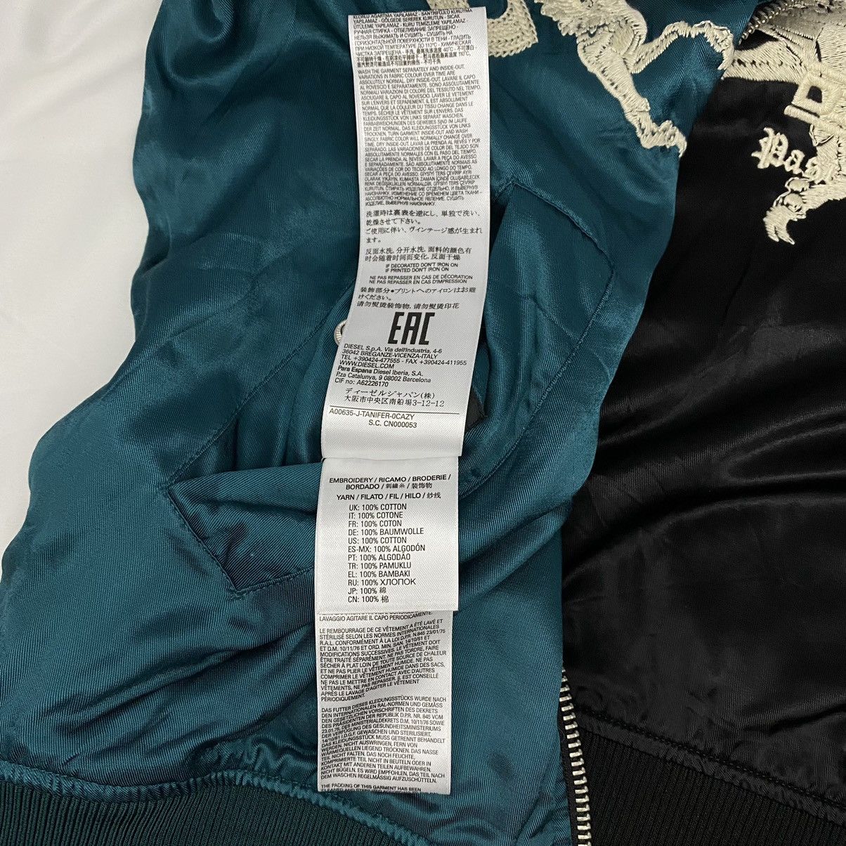 Diesel Diesel Sukajan Reversible Bomber Jacket Size US S / EU 44-46 / 1 - 11 Thumbnail