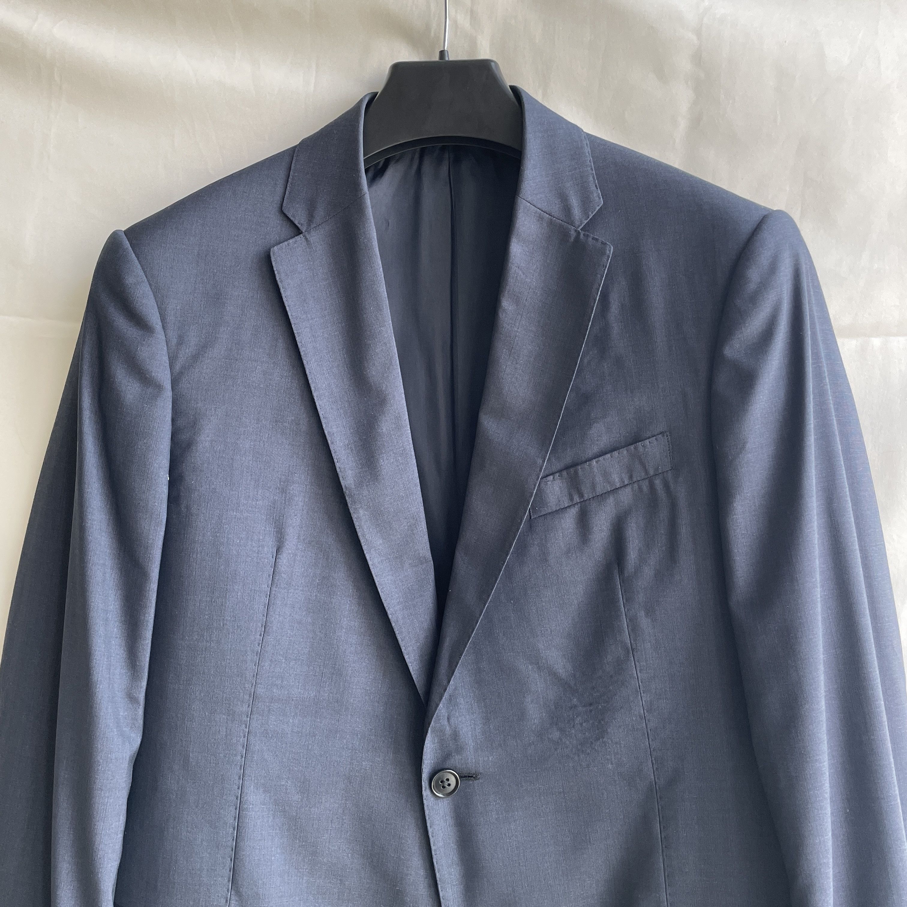 Armani Collezioni Armani Collezioni Navy Solid Wool Silk Suit Size EUR 50R Size 40R - 5 Thumbnail
