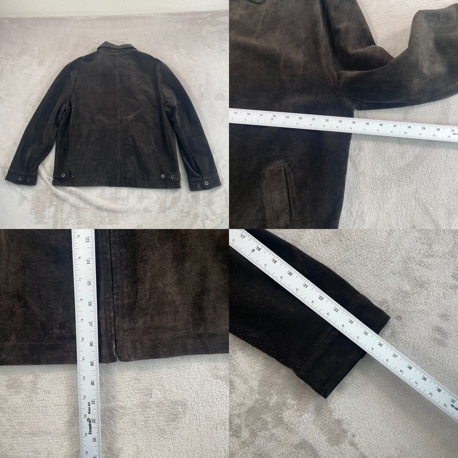 Banana Republic VINTAGE Banana Republic Bomber Jacket Men XL Chocolate Brown Suede Leather Lined Size US XL / EU 56 / 4 - 8 Thumbnail
