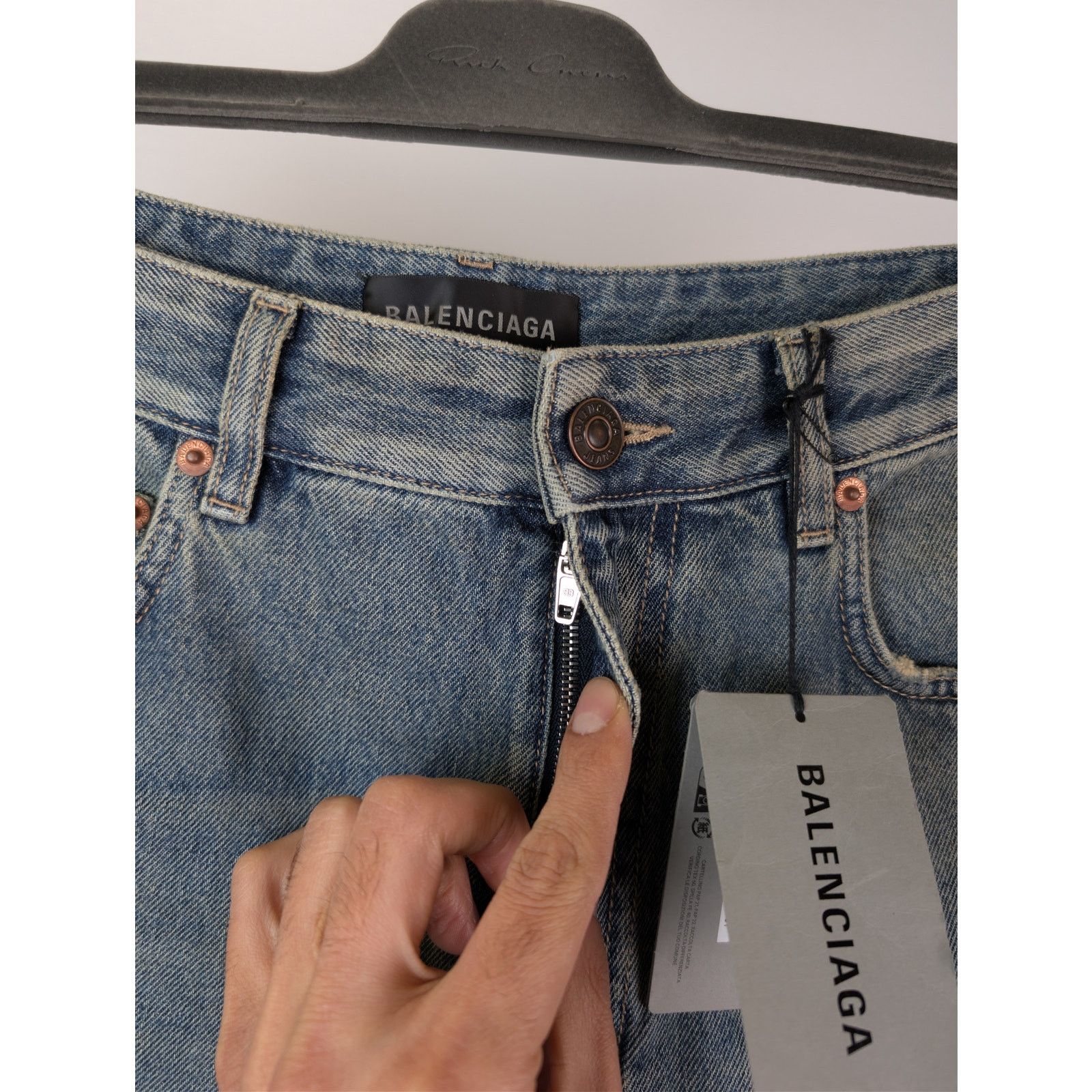 Balenciaga o1rshd1 Baggy Denim Shorts in Blue Rust M Size US 32 / EU 48 - 7 Thumbnail