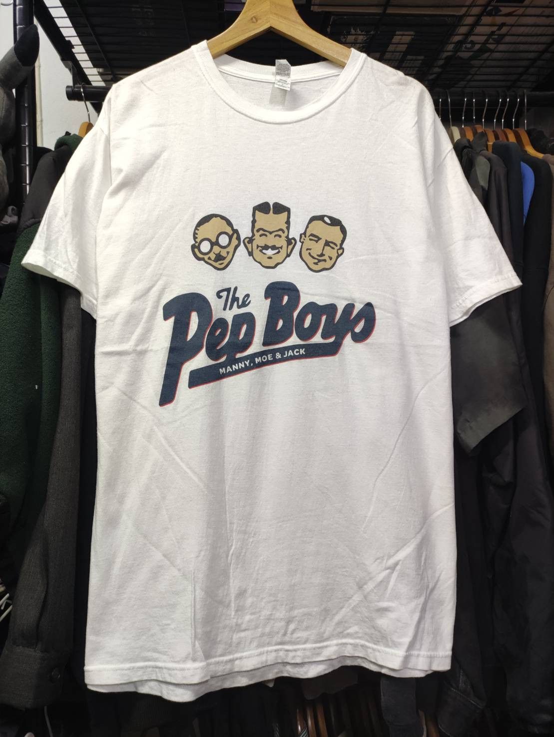 Vintage The Pep Boys " Manny, Moe, & Jack " Promo T-Shirt Size US L / EU 52-54 / 3 - 2 Thumbnail