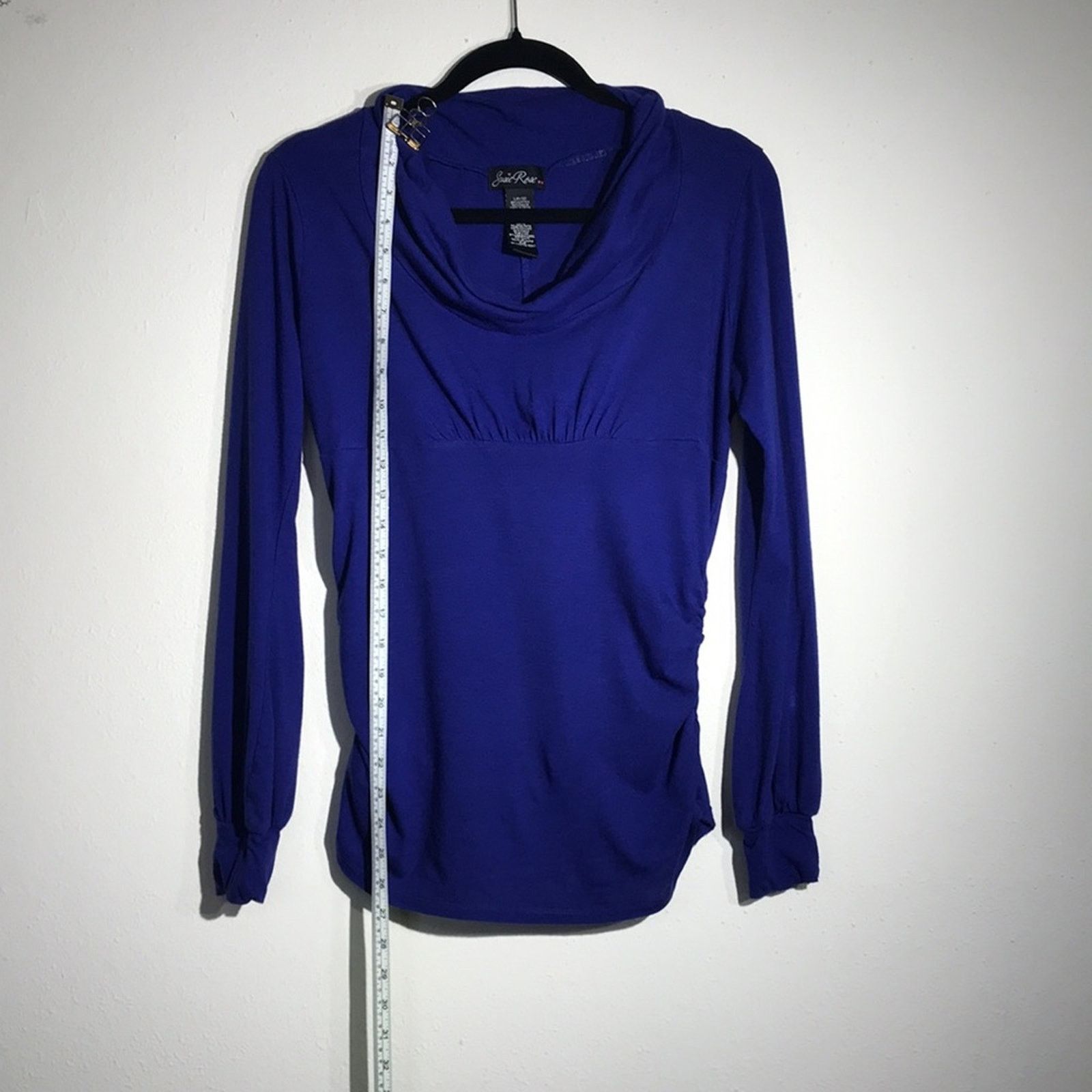 Other Susie Rose Royal Blue Long Sleeve Cowl Neck Shirt Size Large Size L / US 10 / IT 46 - 3 Thumbnail