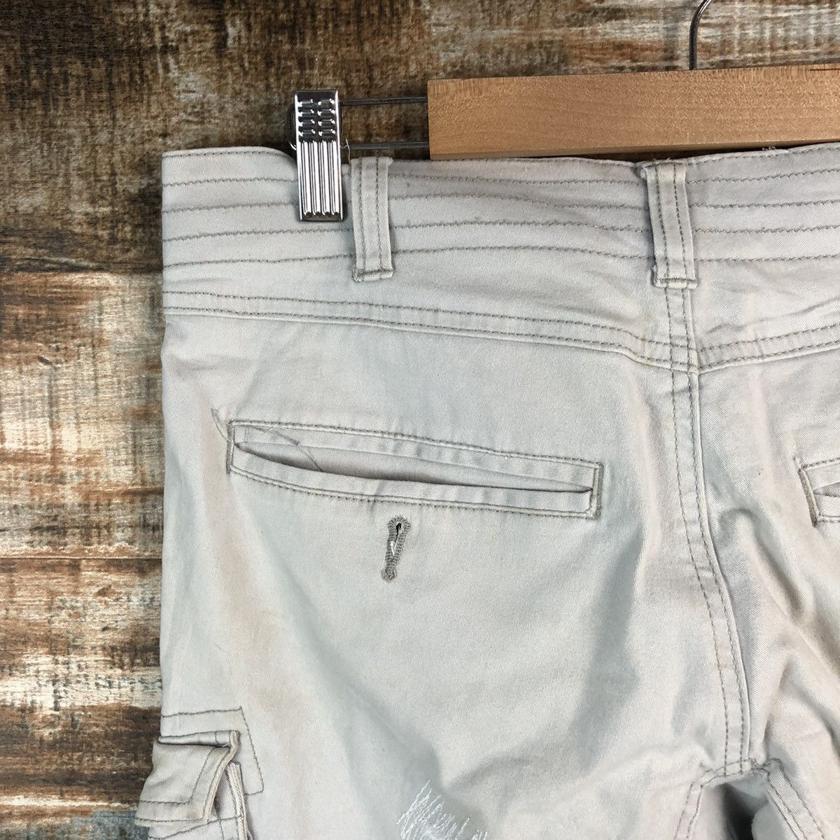 Japanese Brand Geride White Cargo utility Multipocket Pants #A1922 Size US 31 - 17 Thumbnail