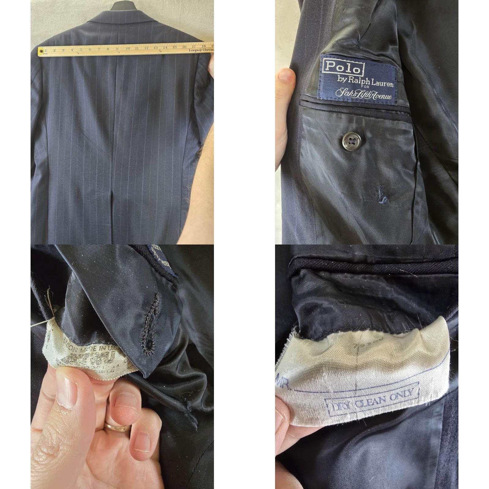 Polo Ralph Lauren VINTAGE Polo Ralph Lauren Suit 38S Blue Pinstripe 2 Piece Union Made USA Size US M / EU 48-50 / 2 - 8 Thumbnail