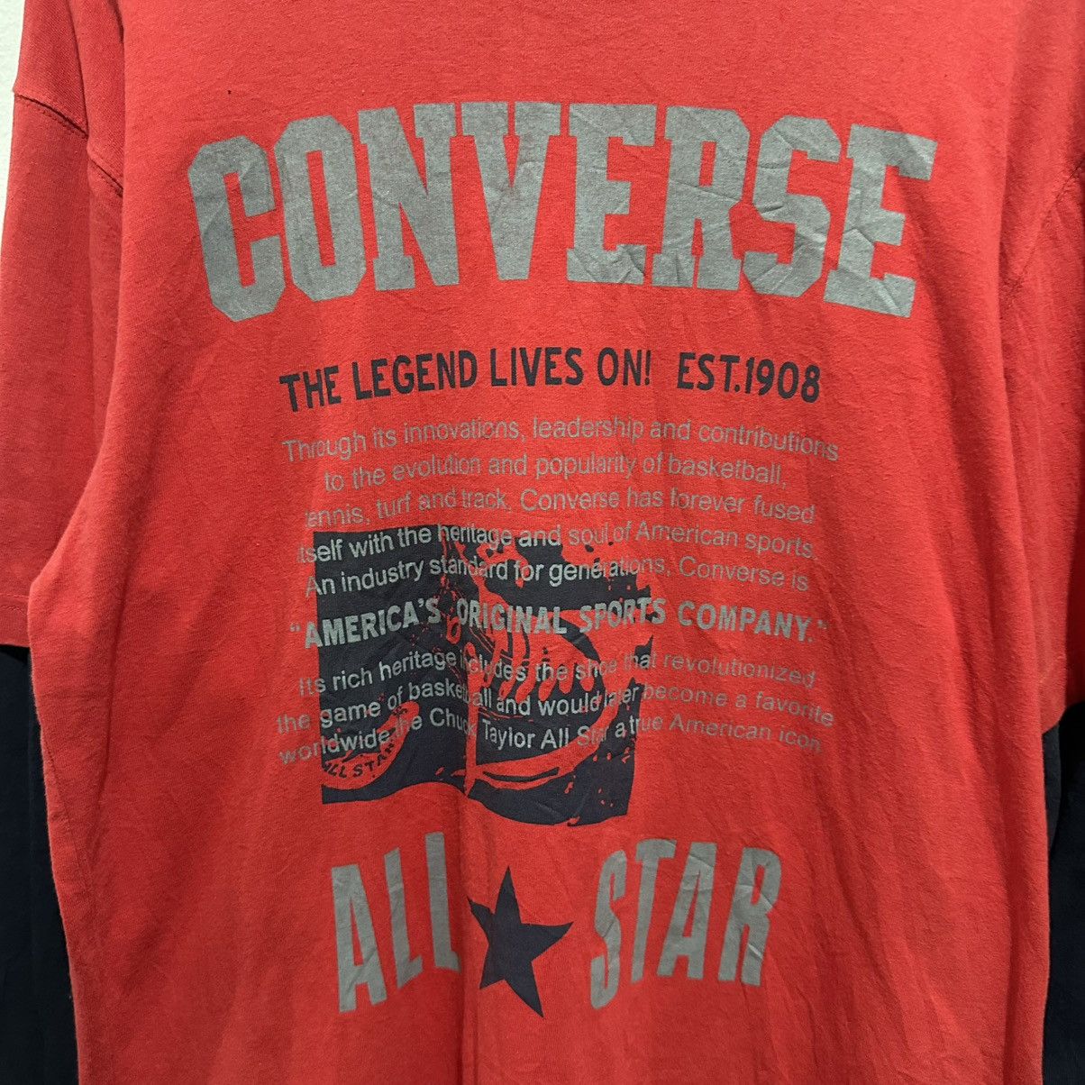 Converse Vintage Converse Double layer Long Sleeve T Shirt Size US L / EU 52-54 / 3 - 2 Thumbnail