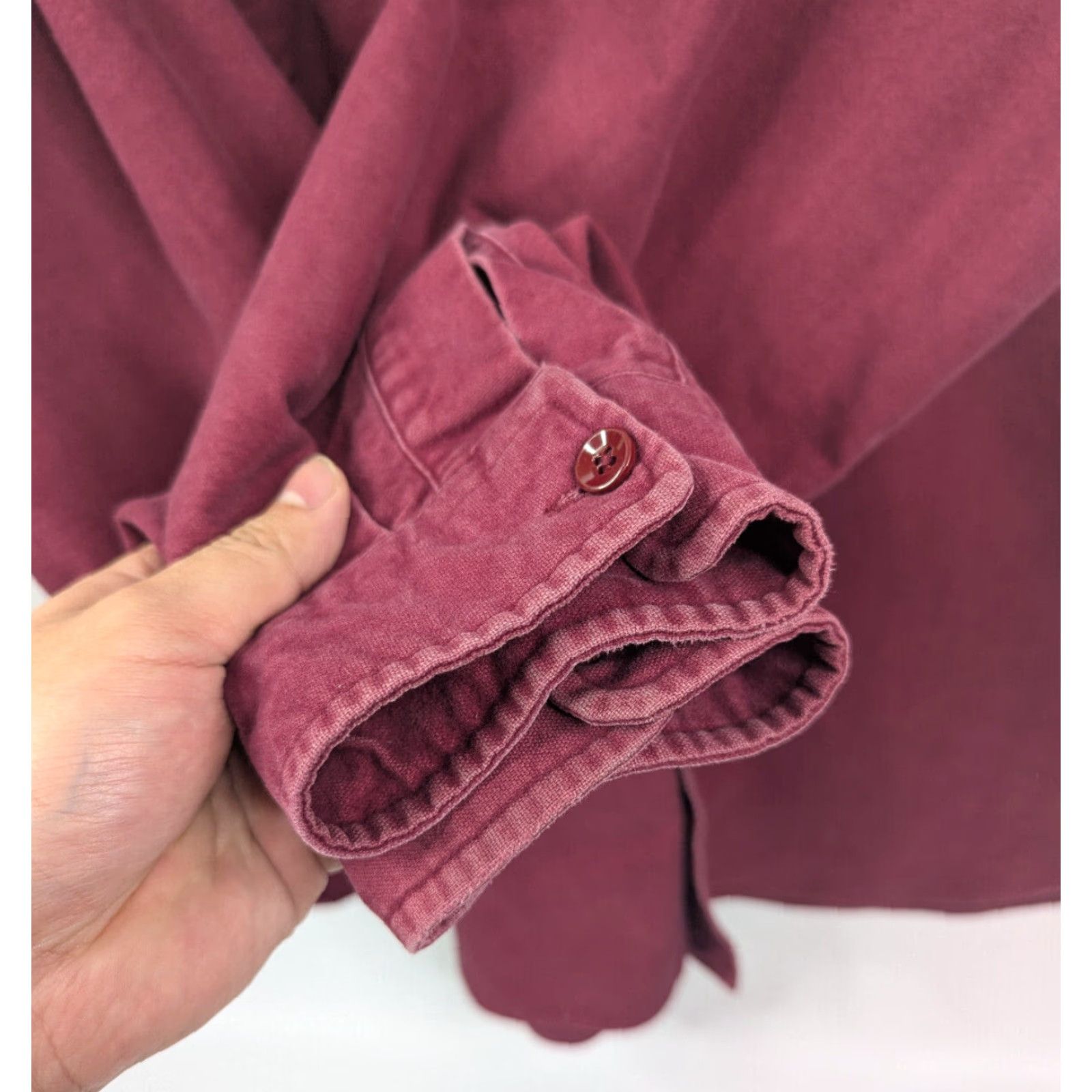Vintage VTG LL Bean Chamois Cloth Shirt Mens 20 Tall Burgundy Flannel Outdoors USA Made Size US XXL / EU 58 / 5 - 3 Thumbnail