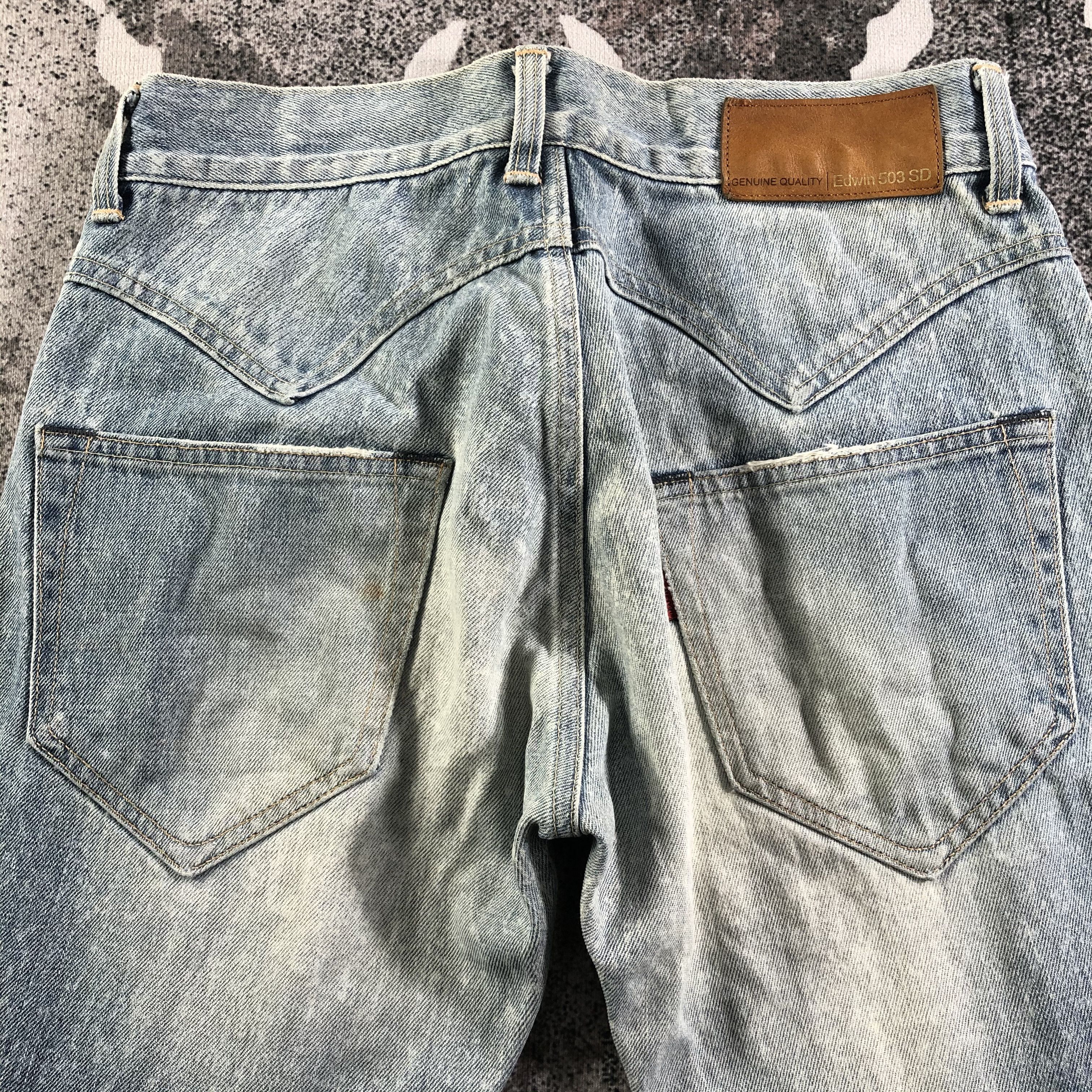 Edwin Vintage Edwin 503 Jeans Distressed Denim KJ2355 Size US 30 / EU 46 - 4 Thumbnail