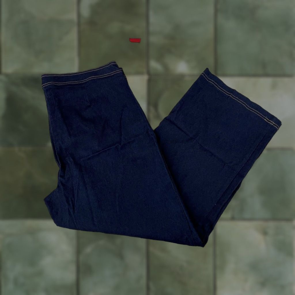 Vintage Love Scarlett Womens Dark Blue Wide Leg Jeans 14 Medium Wash Cotton Blend New Size 36" / US 14 / IT 50 - 1 Thumbnail