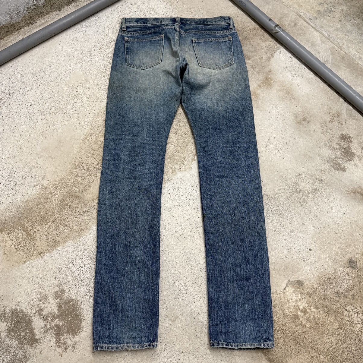 Japanese Brand DMG Buttonfly Slim Straight Distressed Denim Pants Size 26" / US 2 / IT 38 - 2 Thumbnail