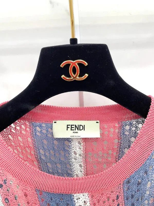 Fendi Fendi Colorful Cotton Blend Short Sleeve T-Shirt . Size L / US 10 / IT 46 - 2 Thumbnail