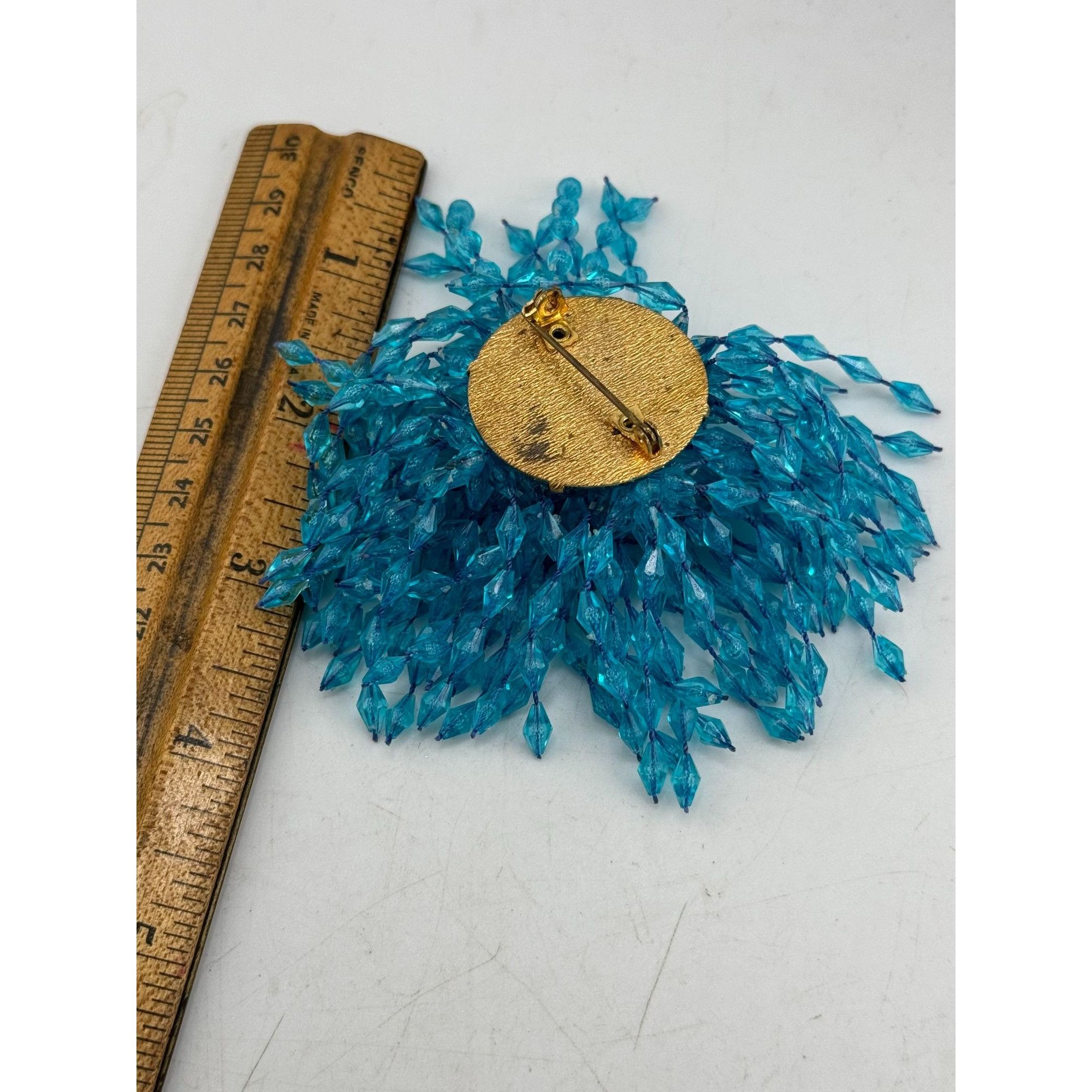 Vintage Vintage blue sequin brooch pin Size ONE SIZE - 4 Thumbnail