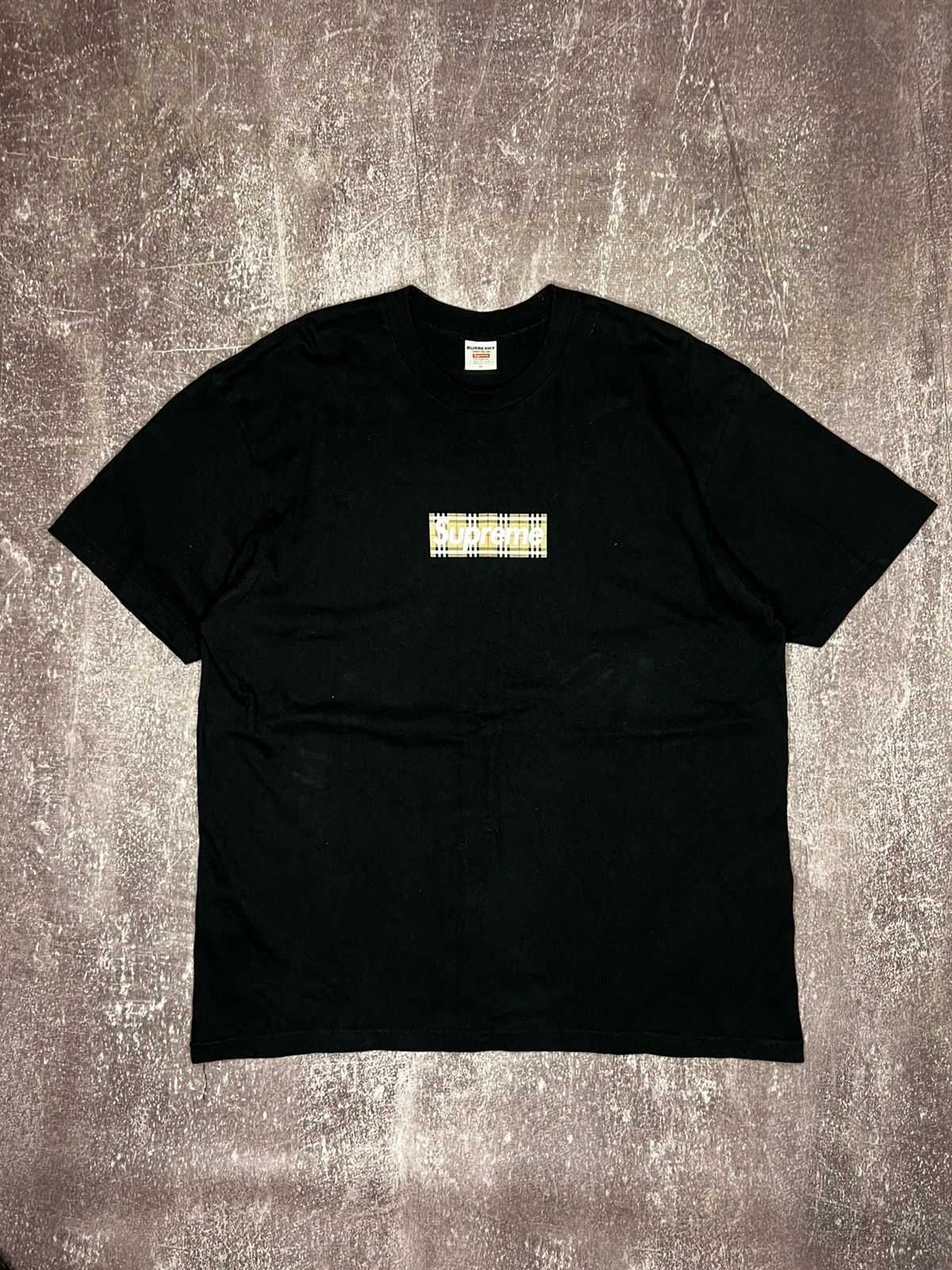 Pre-owned Burberry X Supreme Burberry Box Logo Tee In Black