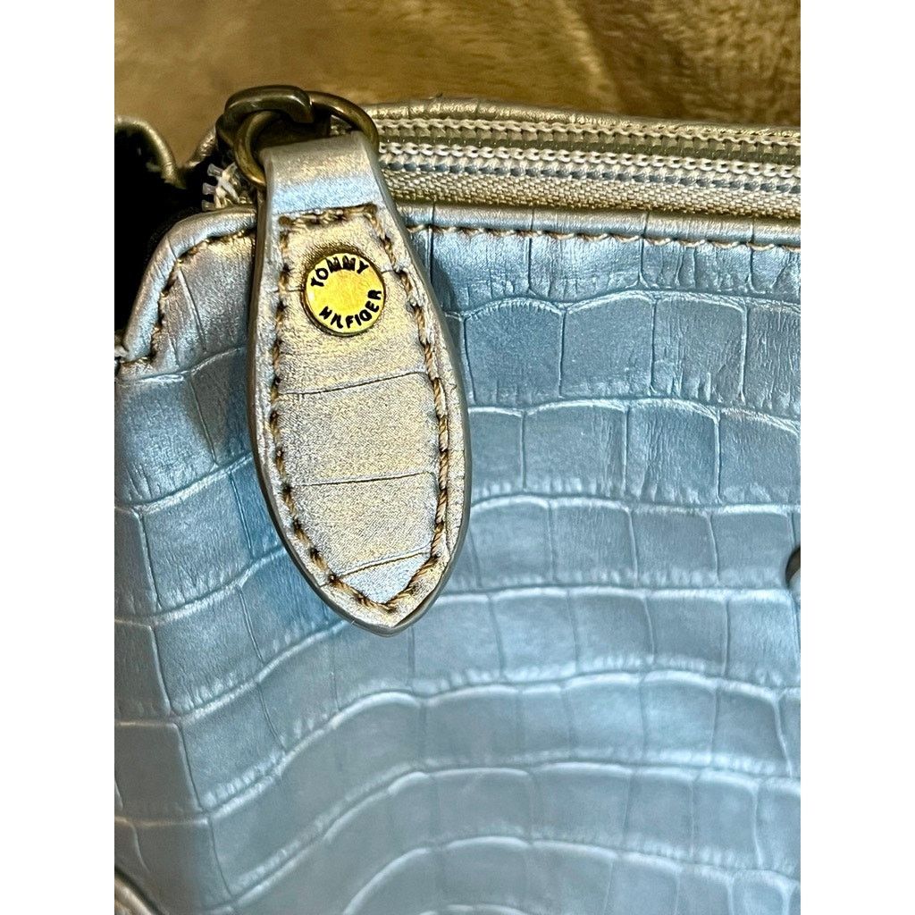 Tommy Hilfiger Tommy Hilfiger Faux Croc Leather Shoulder Purse Bag Metallic Size ONE SIZE - 4 Thumbnail