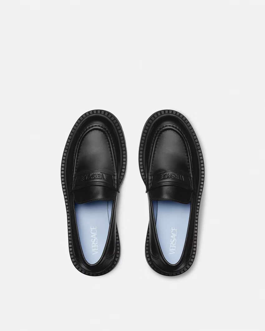 Versace o1s22i1n0125 Smooth Leather Loafers in Black Size US 10 / EU 43 - 4 Thumbnail
