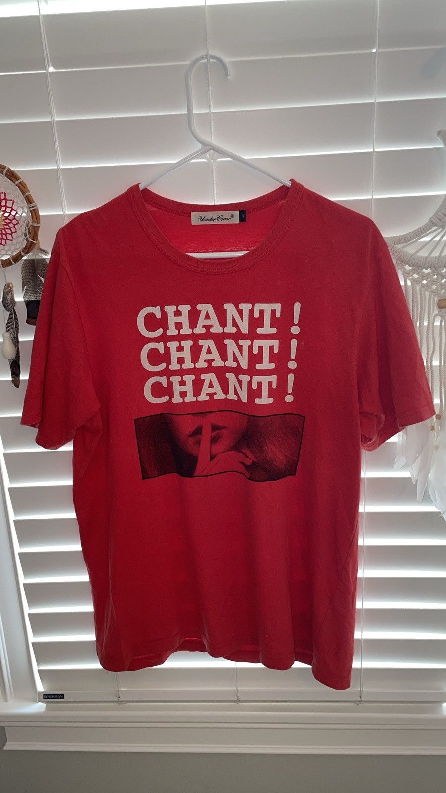 image of Undercover Chant! Chant! Chant! T in Red, Men's (Size Large)