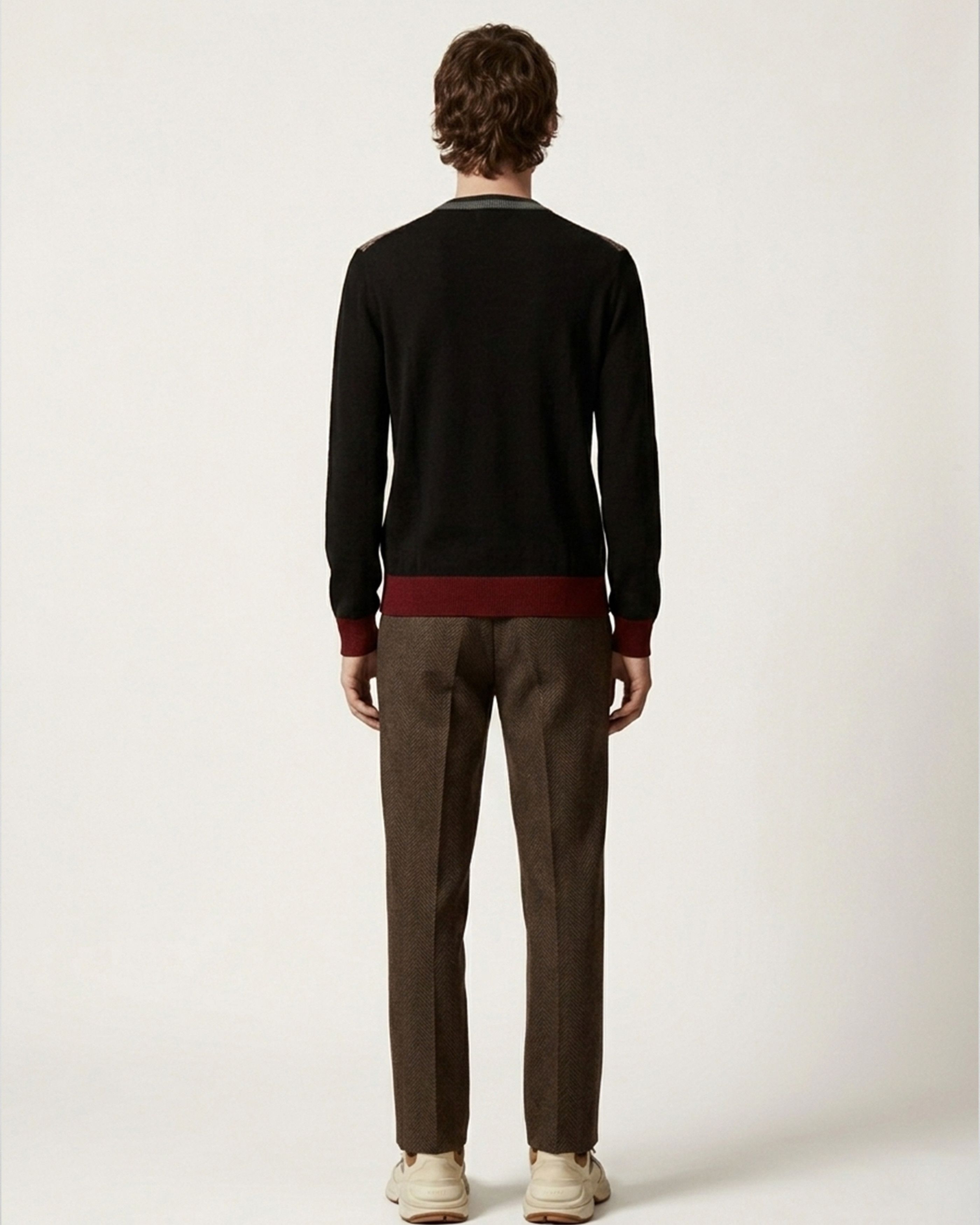 Gucci Front Checked Cashmere V-Neck Size US L / EU 52-54 / 3 - 2 Thumbnail