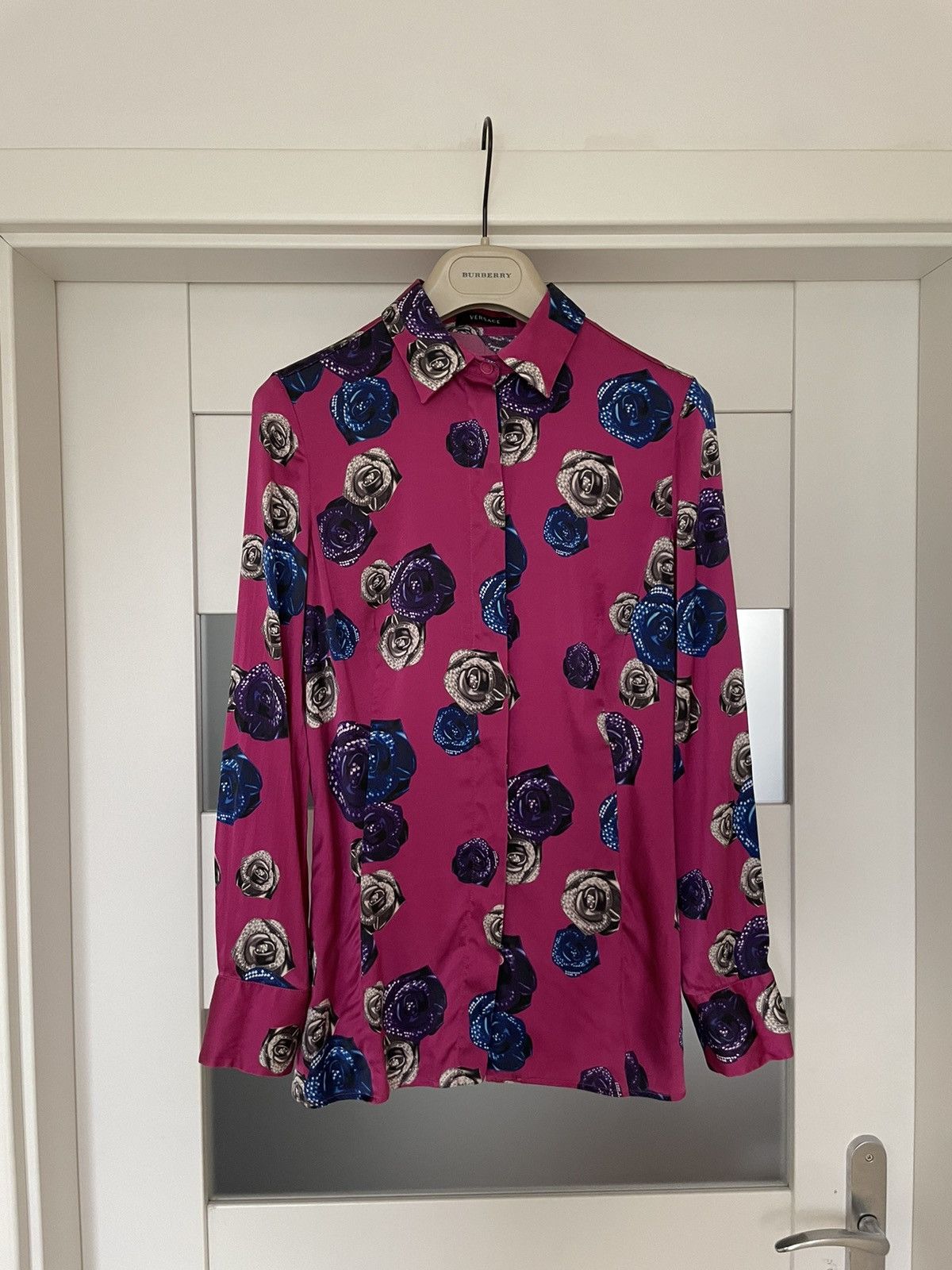 Image of Versace Silk Shirt Medusa Pink Authentic 38It, Women's (Size XS)