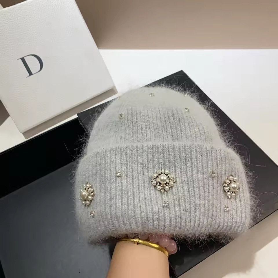 Japanese Brand Bejeweled Gray Beanie Size ONE SIZE - 1 Thumbnail