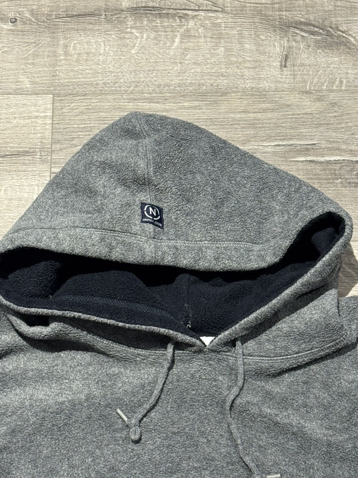 Nautica Y2K Nautica Jeans Fleece Gray Embroidered Red Logo Hoodie Size US XL / EU 56 / 4 - 5 Thumbnail