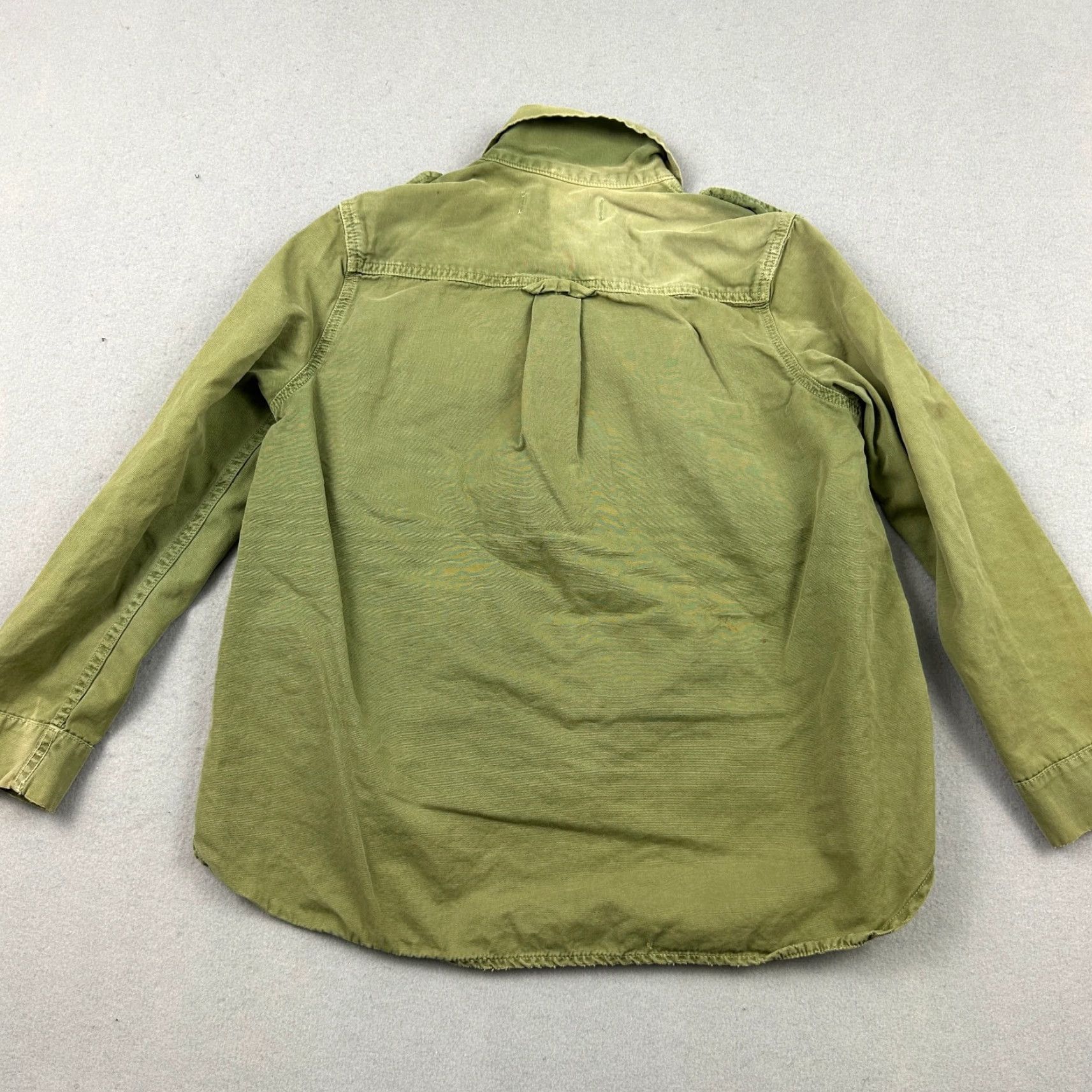 AMO AMO Jacket Women's Field Cotton Green Distressed Utility Pockets Collared Full Zip Small Chore Outdoor Fall Winter Size S / US 4 / IT 40 - 6 Thumbnail
