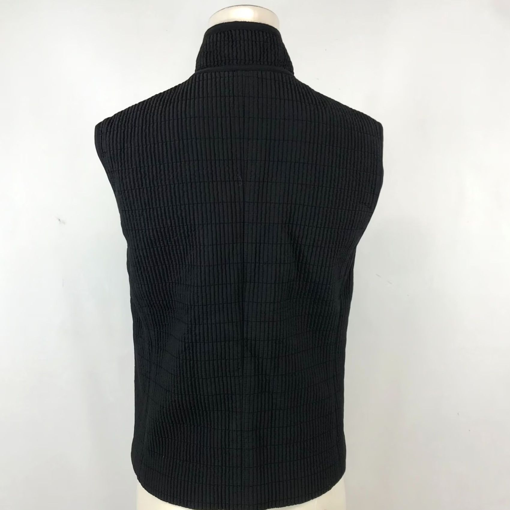Vintage AEROS Womens SMALL Black Textured Full Zip Vest Shirt Size S / US 4 / IT 40 - 5 Thumbnail