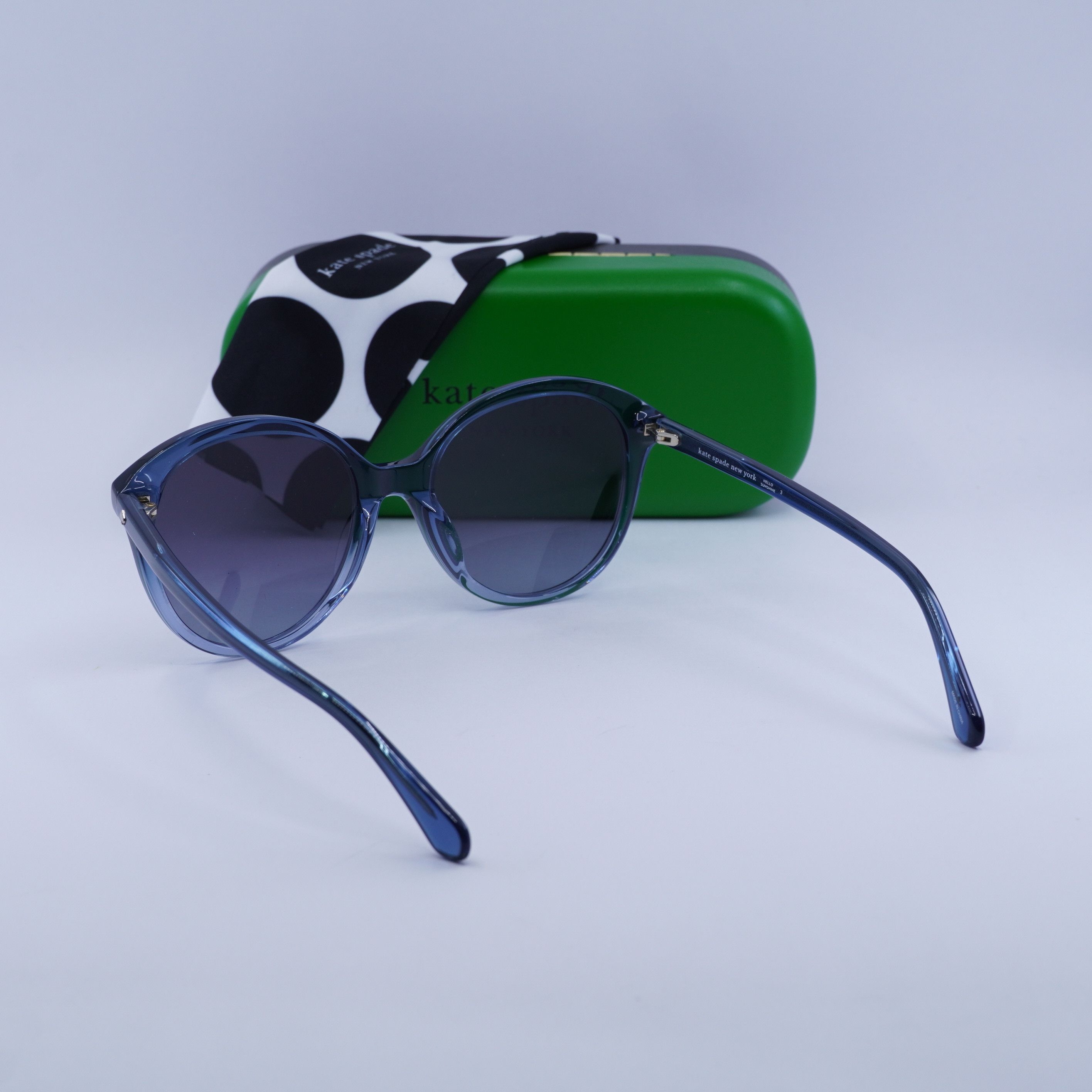 Kate Spade Kate Spade BRIA/G/S 0WTA 9O Sunglasses Blue Round Frame Size ONE SIZE - 11 Thumbnail