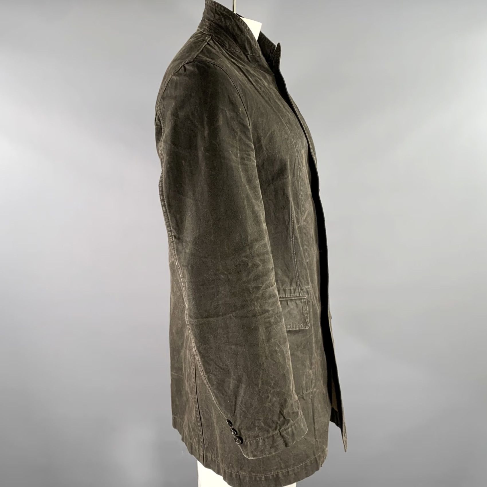 Comme des Garcons Girl COMME des GARCONS HOMME Size L Brown Distressed Cotton Peak Lapel Jacket Size US L / EU 52-54 / 3 - 4 Thumbnail