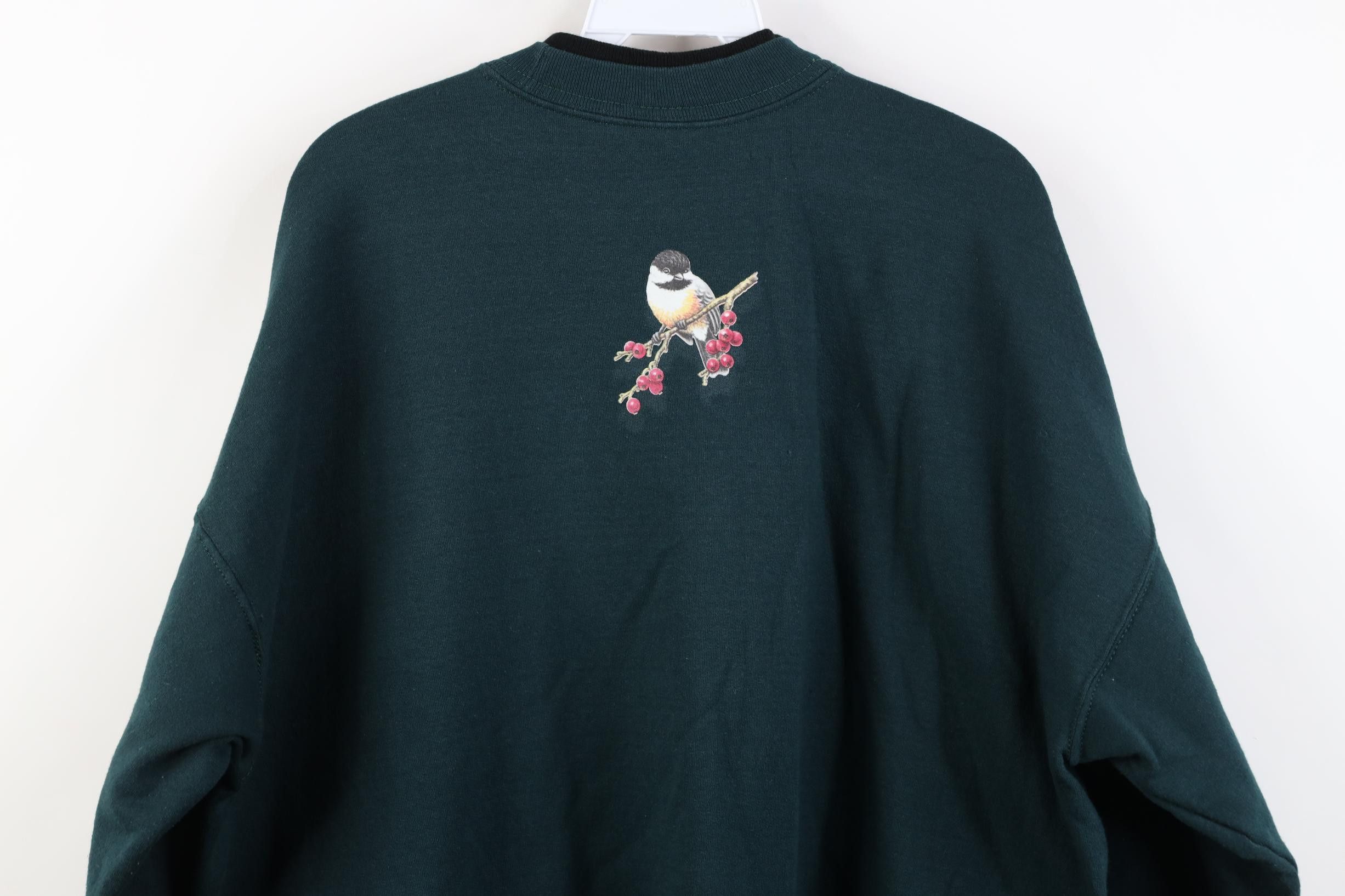 Vintage Vintage 90s Streetwear Nature Bird Layered Sweatshirt Green Size XL / US 12-14 / IT 48-50 - 12 Thumbnail