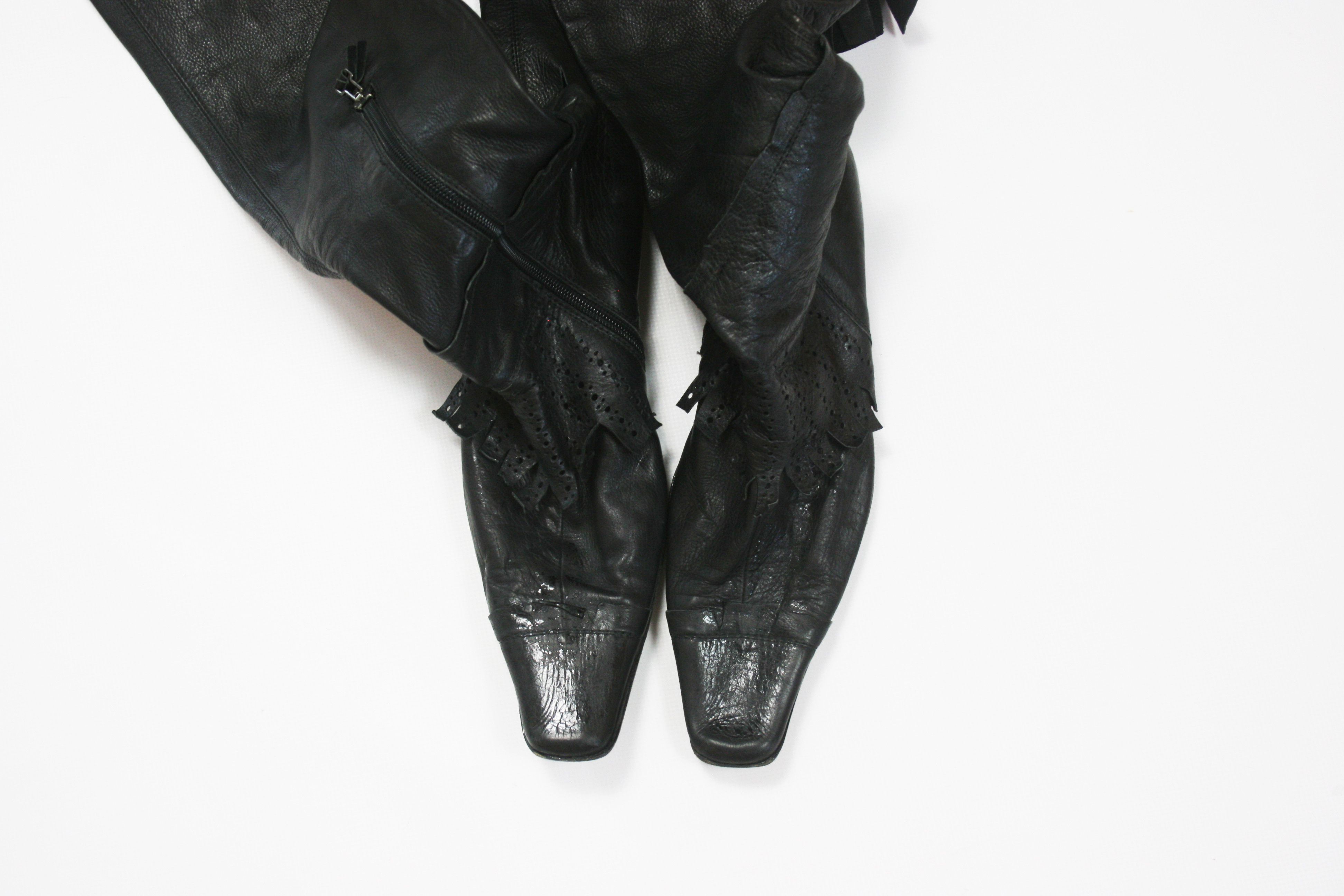 Marsell Square Toe Avant-Garde Leather High Boots Size US 9 / IT 39 - 8 Thumbnail
