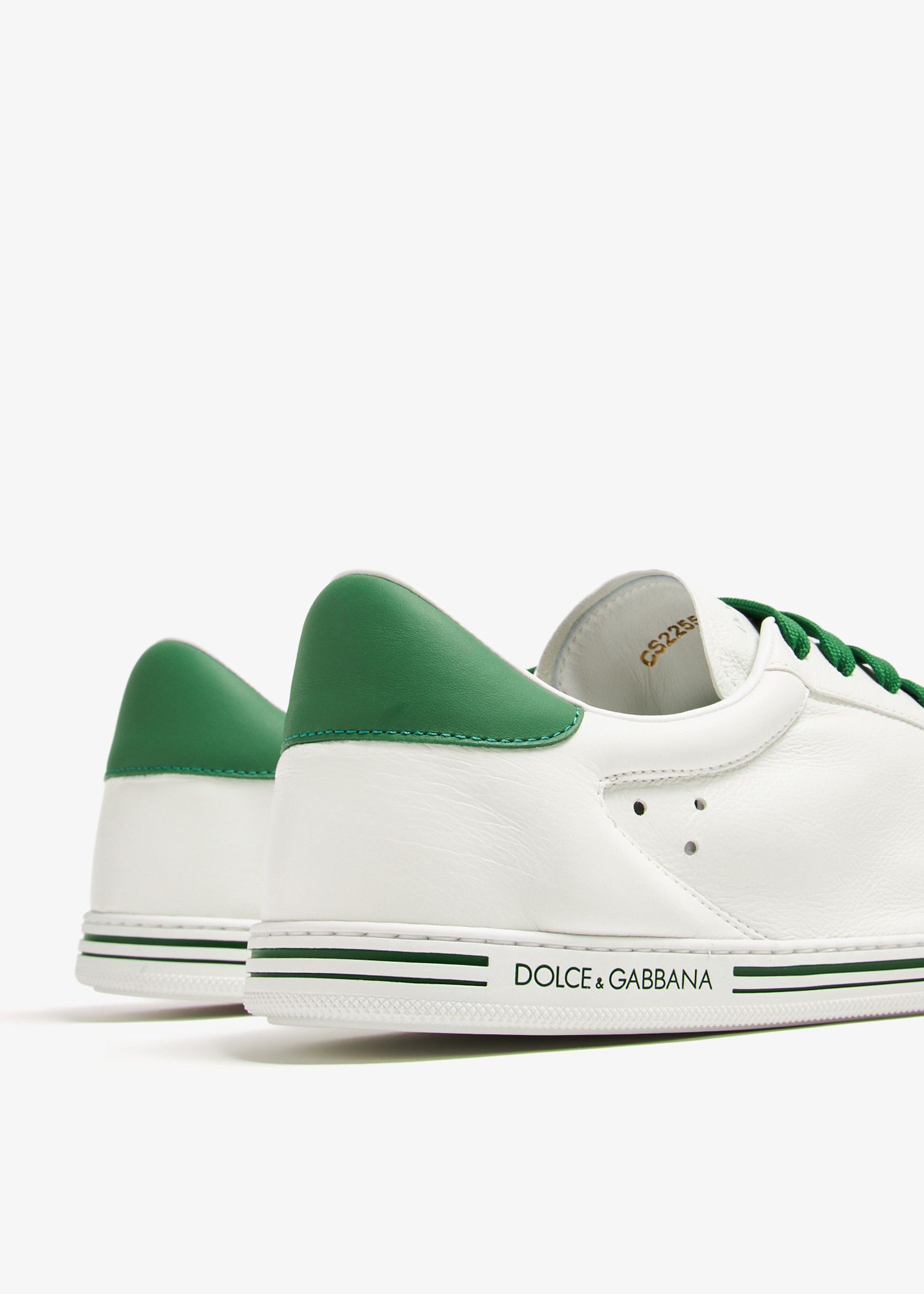 Dolce & Gabbana o1s22i1n0924 Leather Low-Top Sneakers in White Green Size US 7 / EU 40 - 2 Thumbnail
